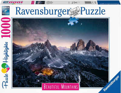 Ravensburger Puzzle Drei Zinnen, Dolomiten, 1000 Puzzleteile, Made in Germany; FSC®- schützt Wald - weltweit