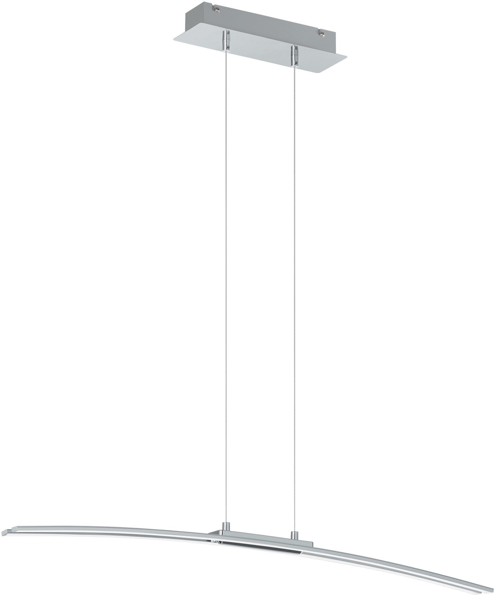 EGLO Hängeleuchte LASANA Pendellampe, Alu, Stahl und Kunststoff, IP20, Wohnzimmerlampe, LED fest integriert, Warmweiß, Hängeleuchte, L90 x H110, chrom, 30W inkl.