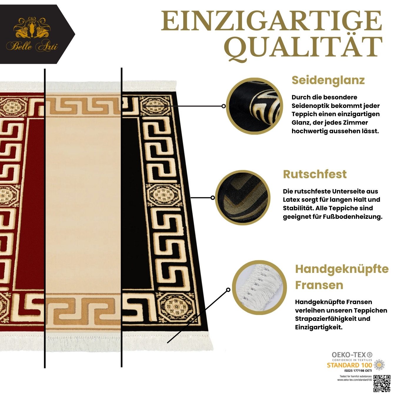 Belle Arti Teppich Teppich Rot Muster Design art 641 67 cm x 105 cm, Rechte günstig online kaufen