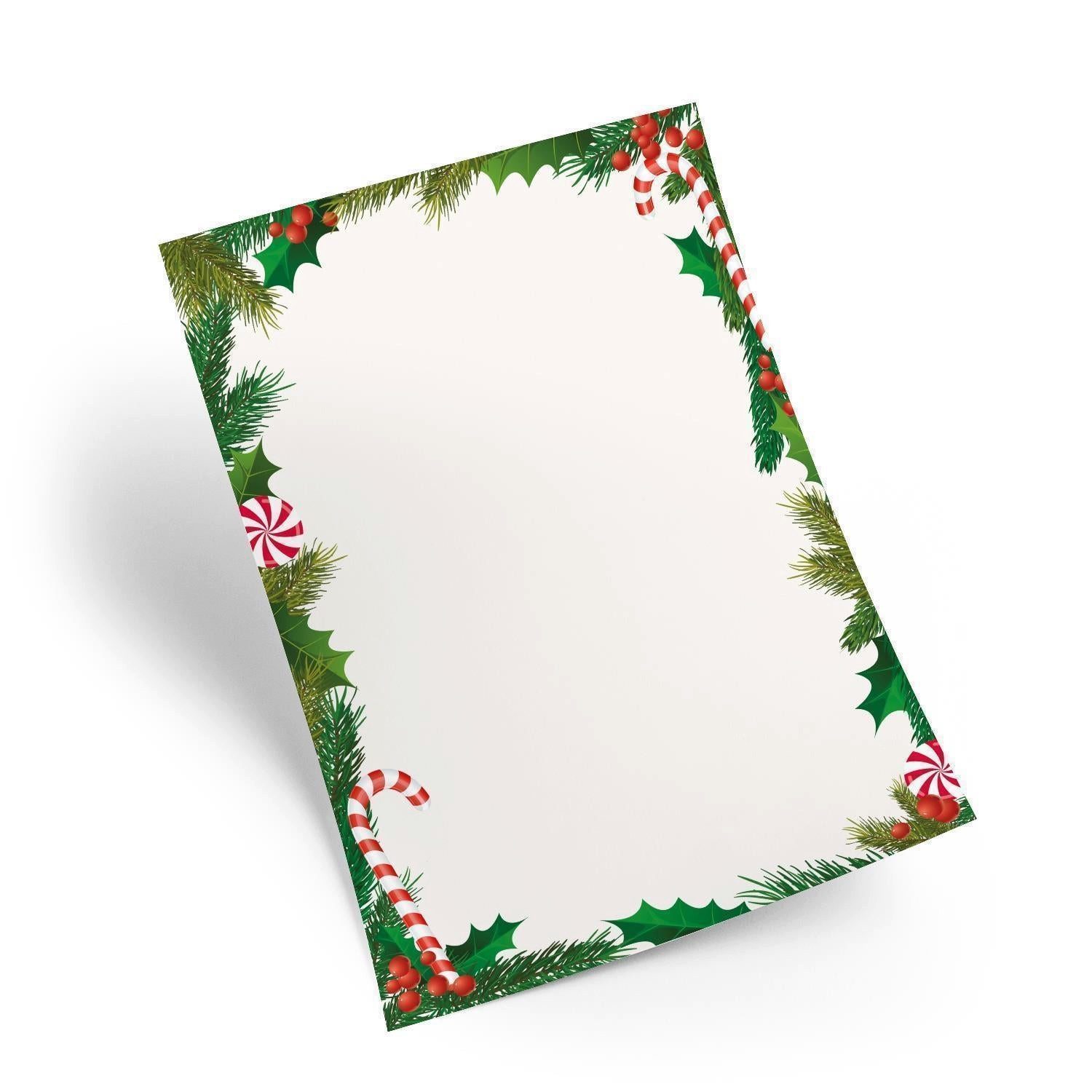 Logbuch-Verlag Klappkarte 100 Blatt Weihnachtspapier weiß rot grün Briefpapier DIN A4