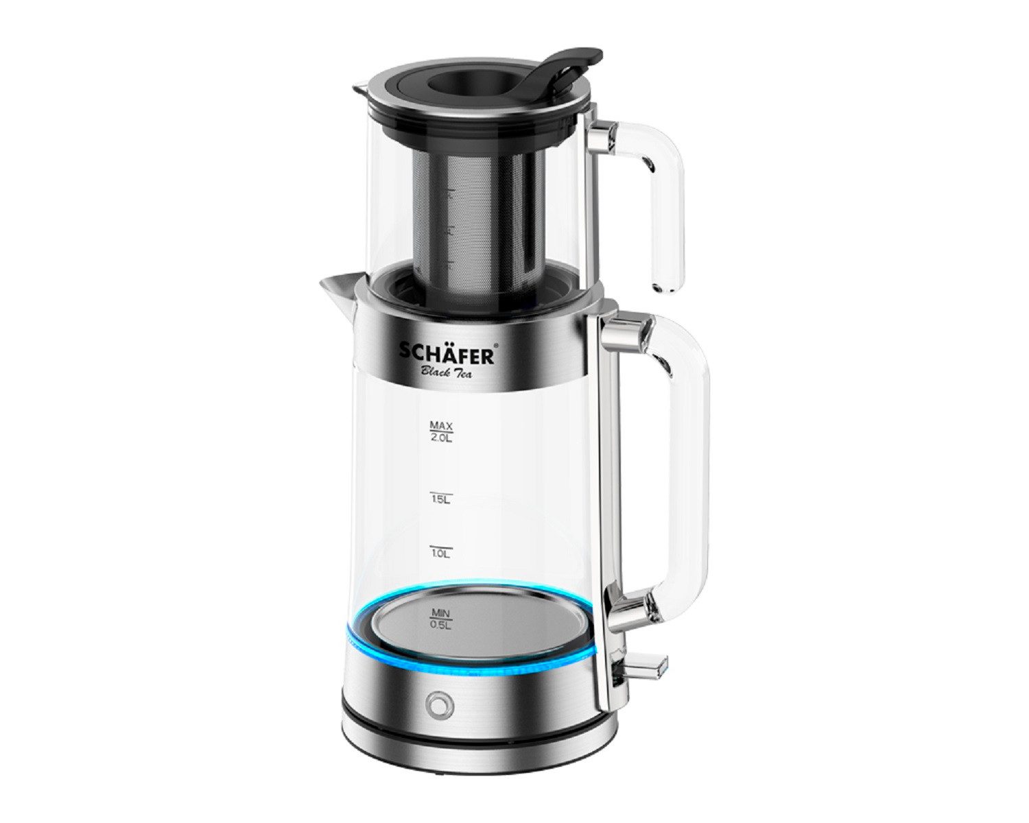 Wasserkocher Komplettset Teeliebhaber 2200W Wasserkocher (2,0 L) Teekanne (0,8 L)