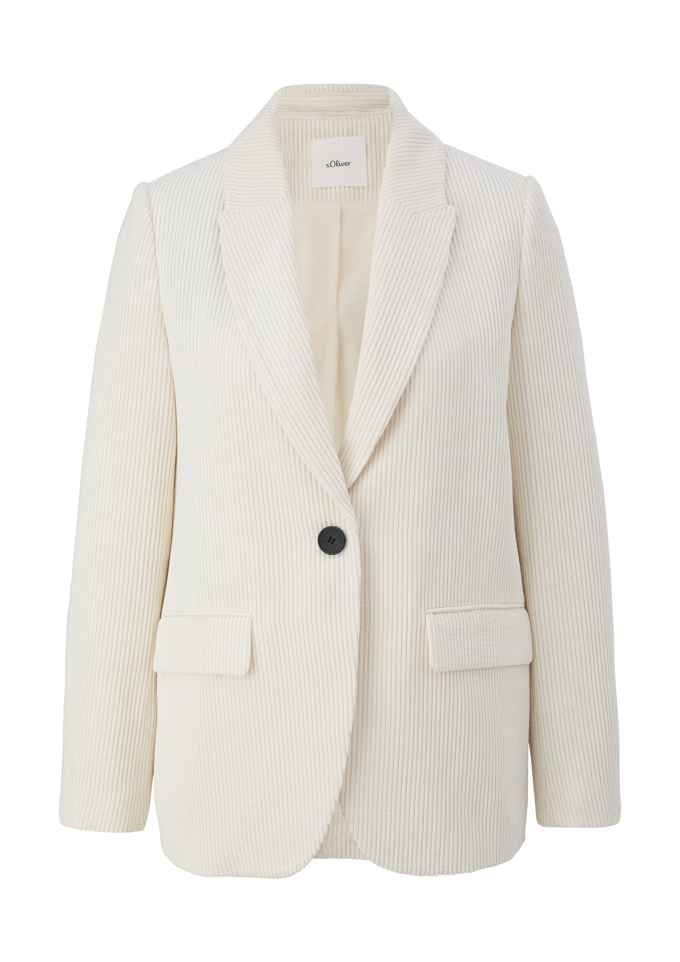 s.Oliver Jackenblazer Indoor-Blazer Einreihiger Cordblazer