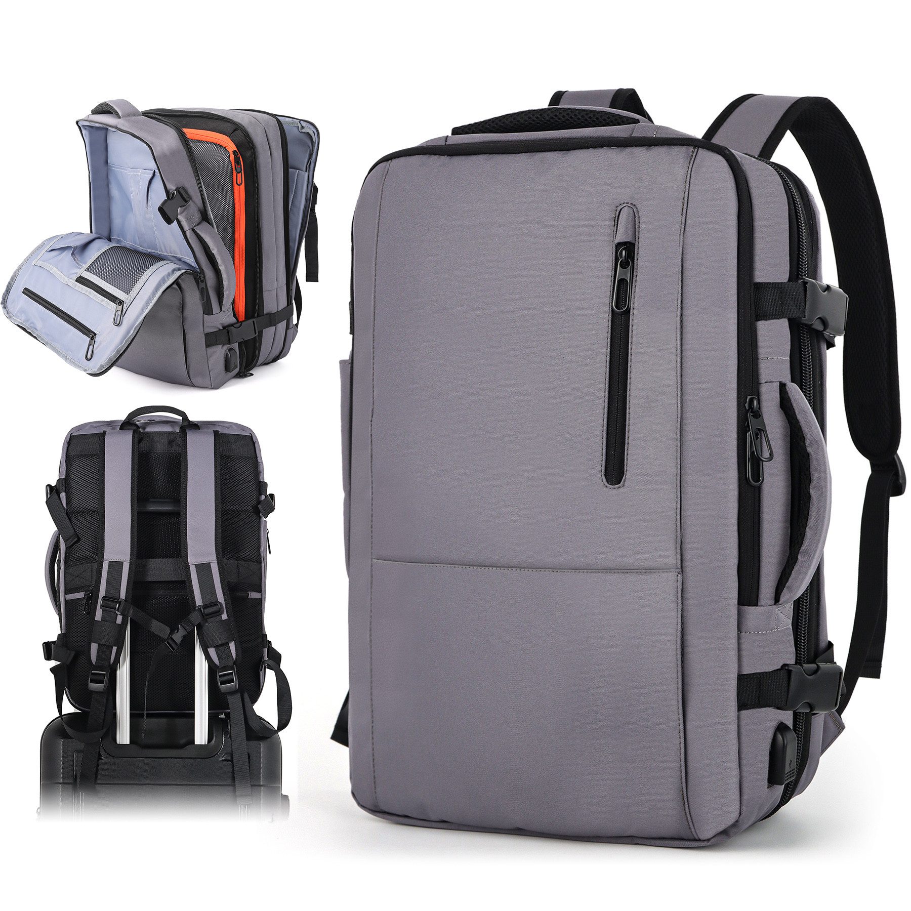 TAN.TOMI Reiserucksack 30-50L Großer Handgepäck Rucksack Erweiterbarer Reis günstig online kaufen