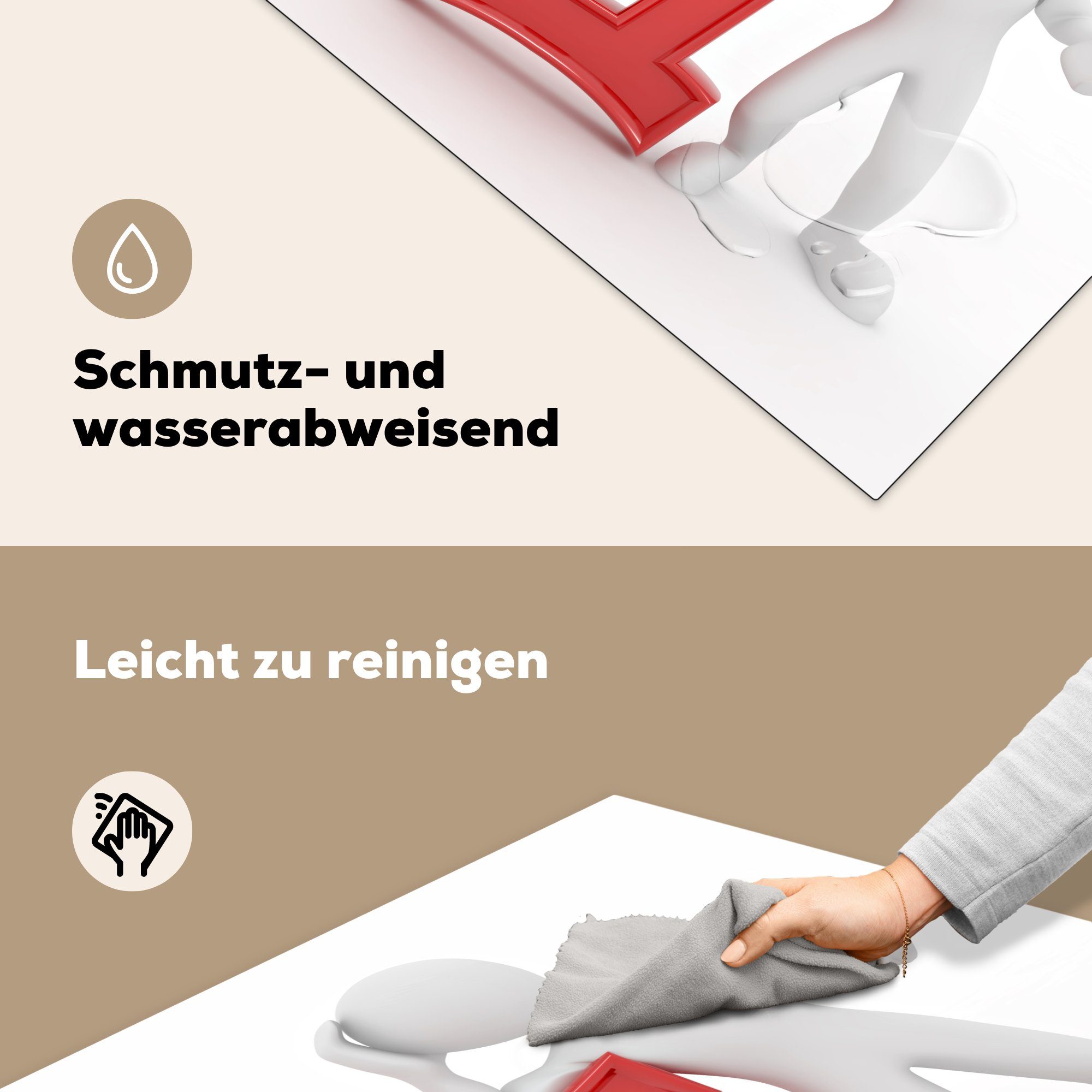 Eine (1 Arbeitsplatte für Herdblende-/Abdeckplatte Ceranfeldabdeckung, Zwilling, dem mit Mannes eines 78x78 küche MuchoWow Vinyl, tlg), cm, Illustration Sternzeichen