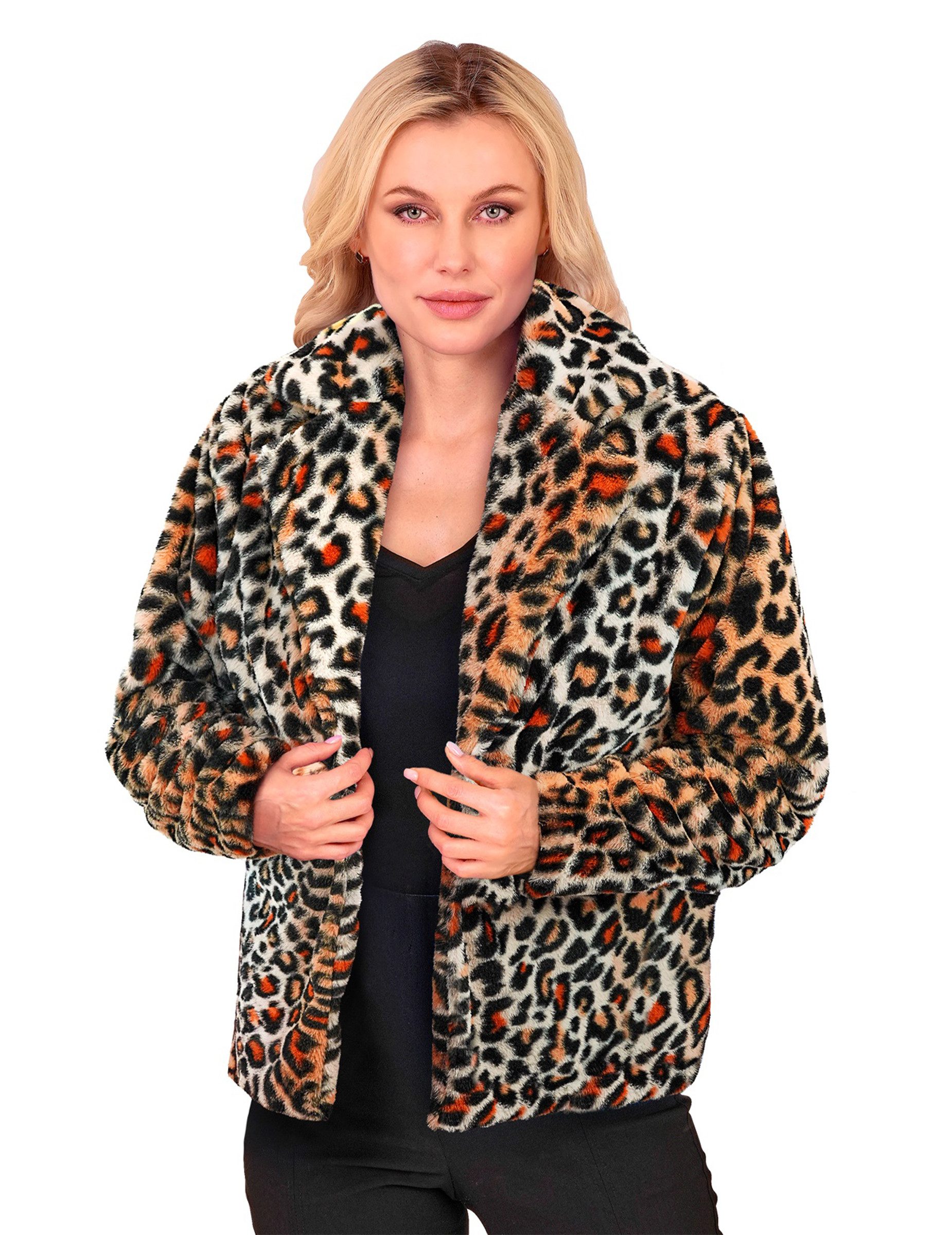 Kostüm Leopardenmuster Damenjacke bunt