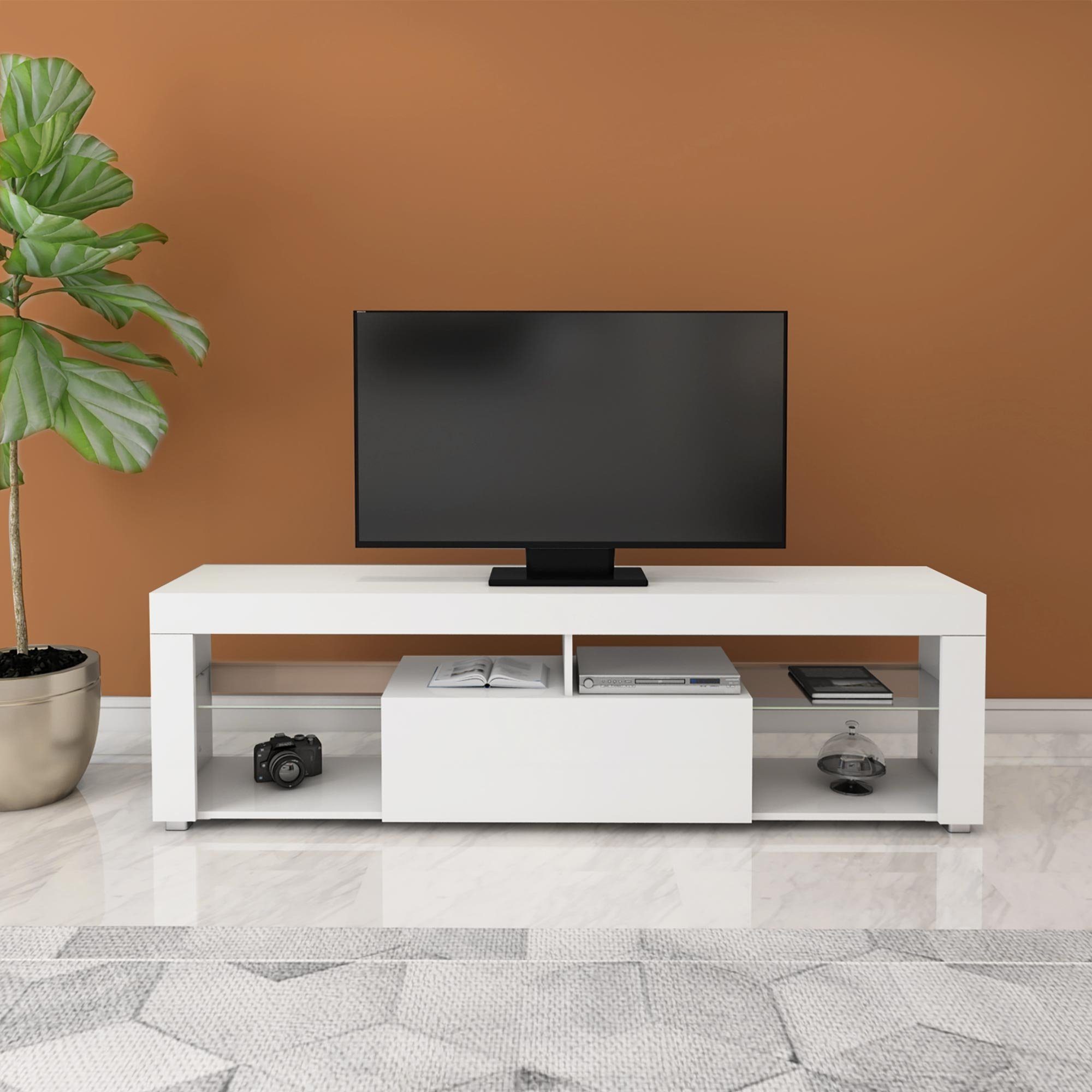 ML-DESIGN Sideboard TV-Lowboard weiß, 120x51x35 cm, aus Holz