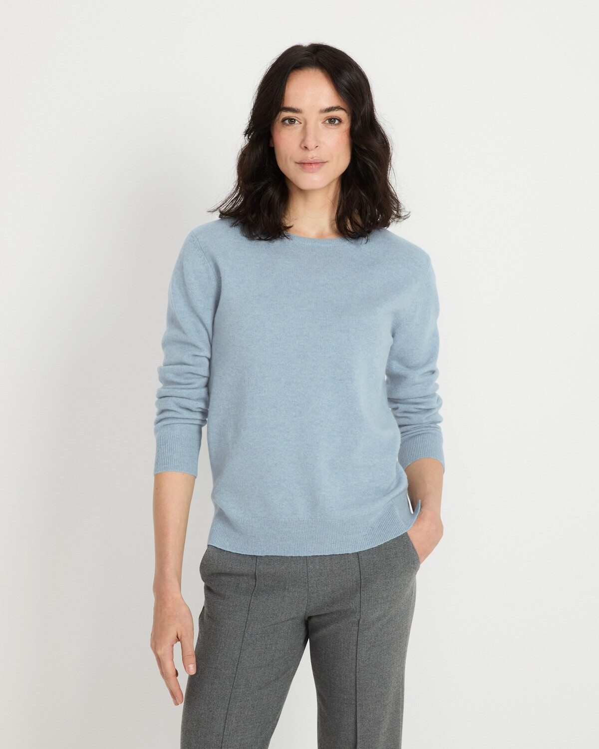 Brigitte von Schönfels Strickpullover Kaschmir Rundhalspullover