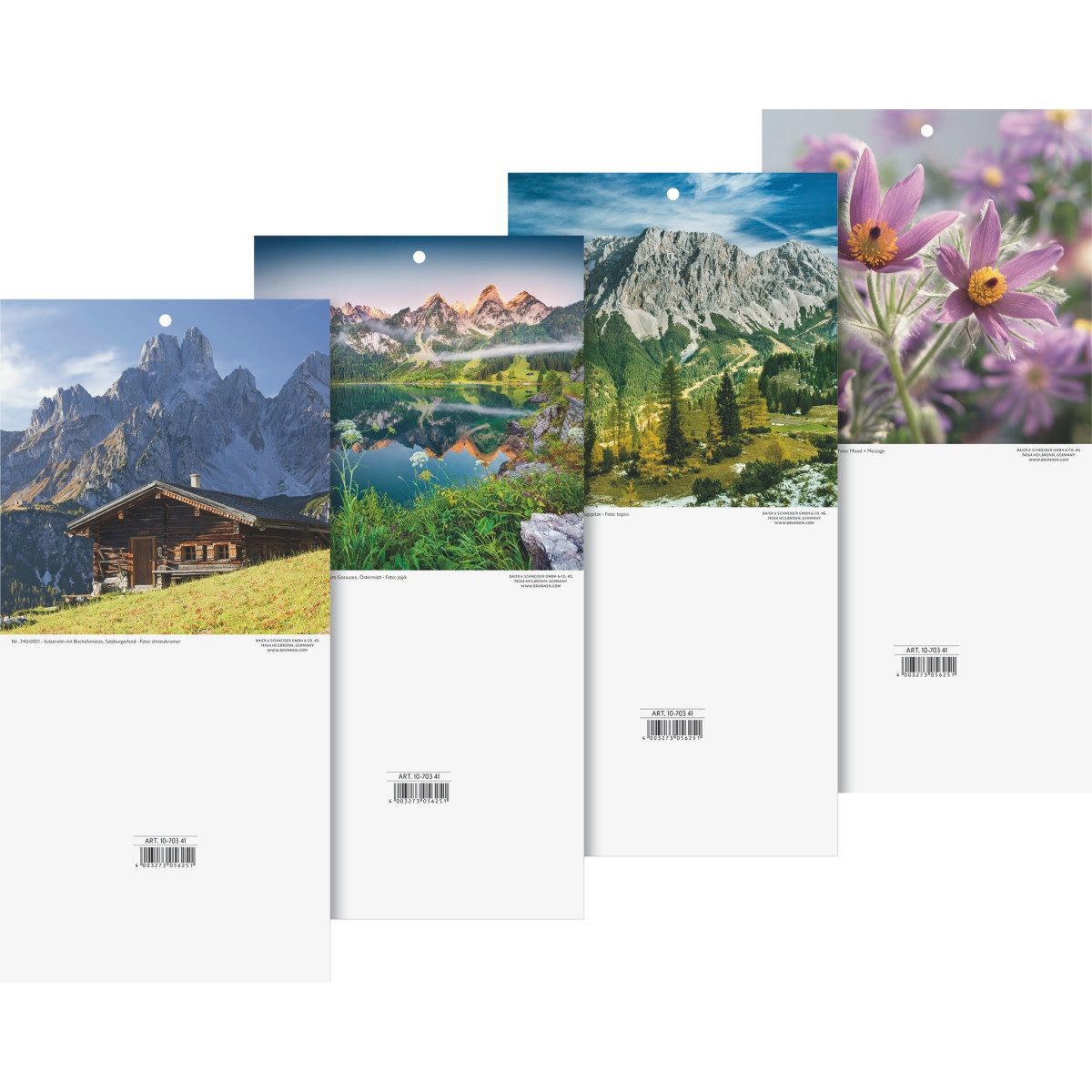BRUNNEN Abreißkalender Kalenderrückwand 16,5x26,5 cm Landschaftsmotive sortiert