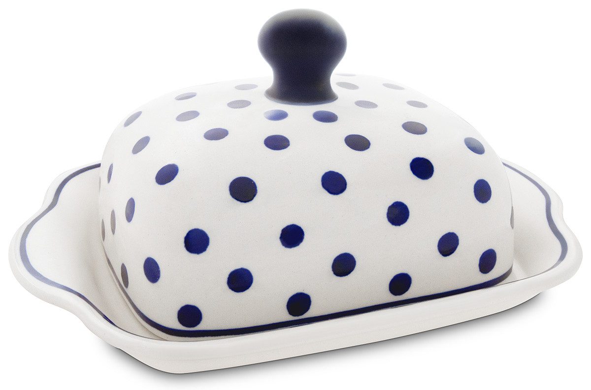 Bunzlauer Keramik Butterdose Bunzlauer Keramik Butterdose eckig für 250g (1 Stück Butter) Dekor 37, Keramik