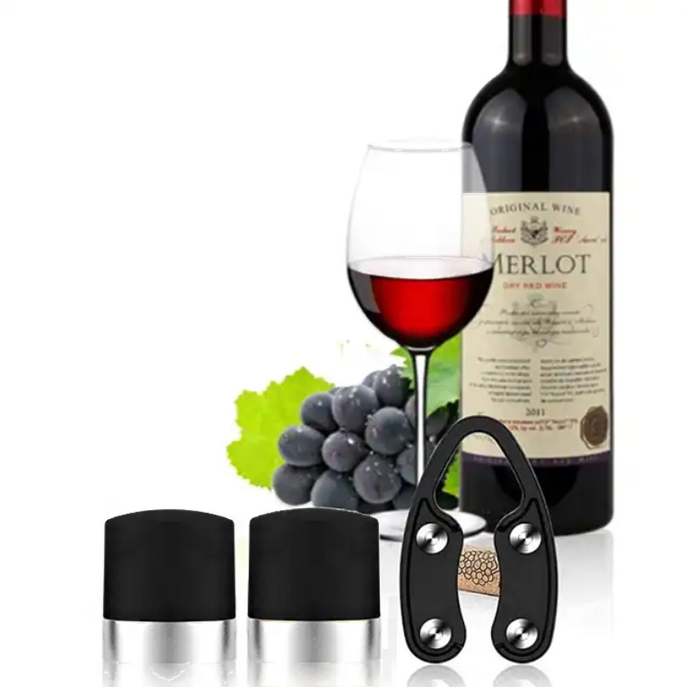 Mudo Home Flaschenverschluss Clever&More wineverschluss 3,5 cm 2'er Packung Wine Stopper