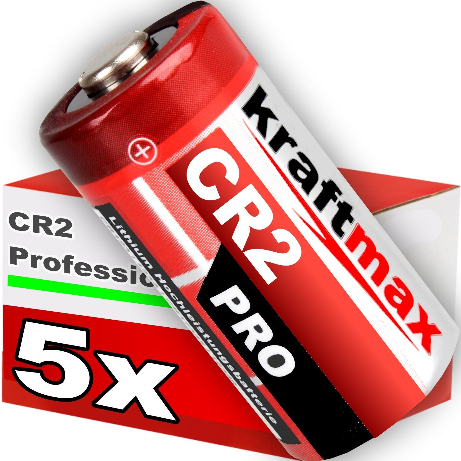 kraftmax 5er Pack CR2 Lithium Hochleistungs- Batterie Batterie, (1 St)