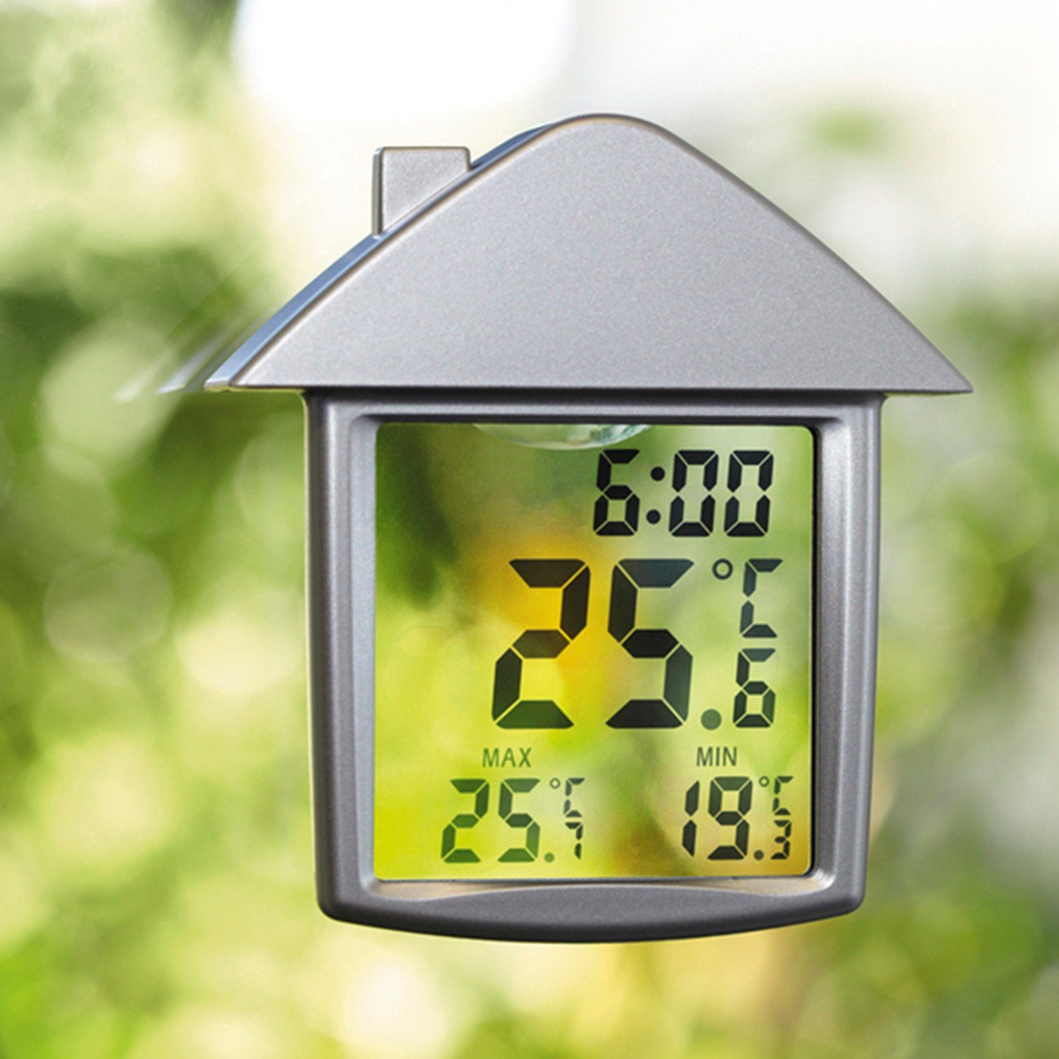 Selva Technik Digitales Fensterthermometer, Wetterinstrument, wetterfest, 90 x 98 mm Wetterstation