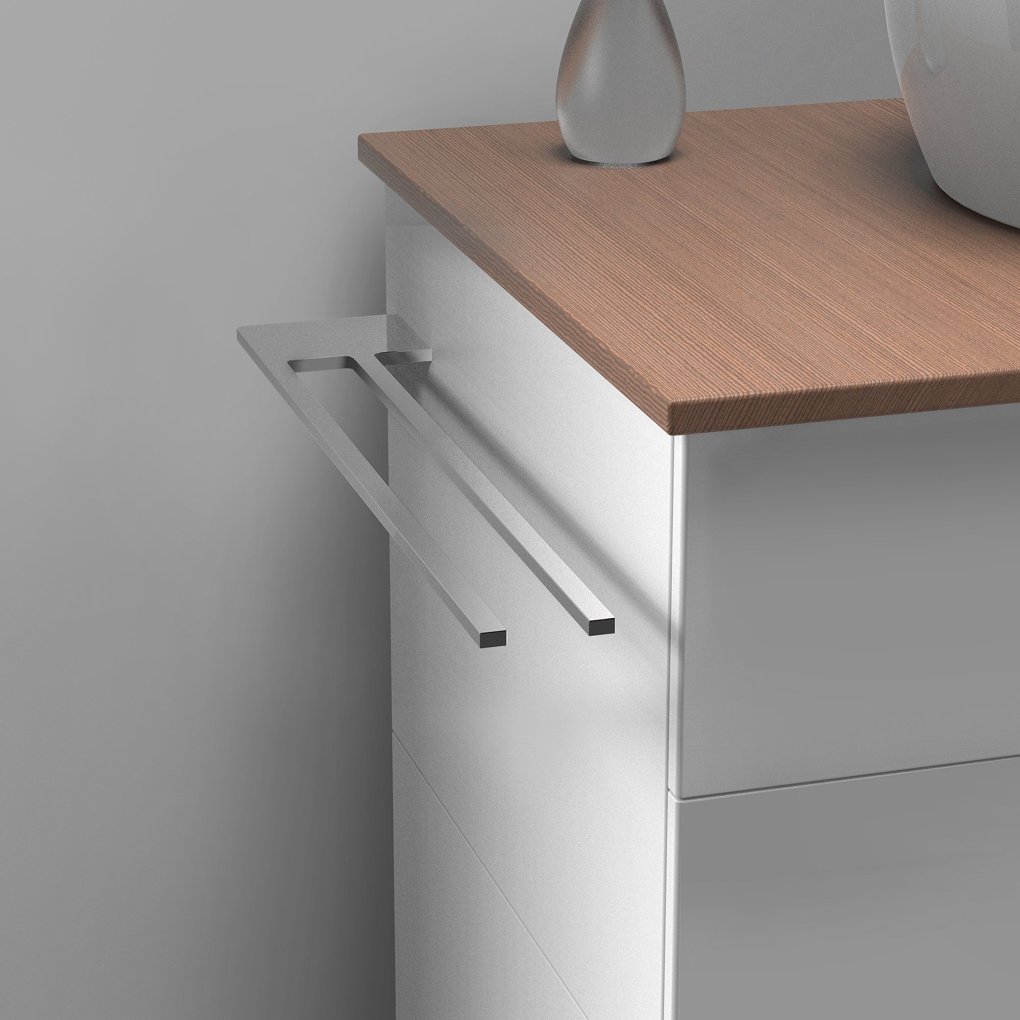 kalb Handtuchhalter Handtuchhalter Slim mit zwei Stangen für Waschtisch, Chrom, Aluminium