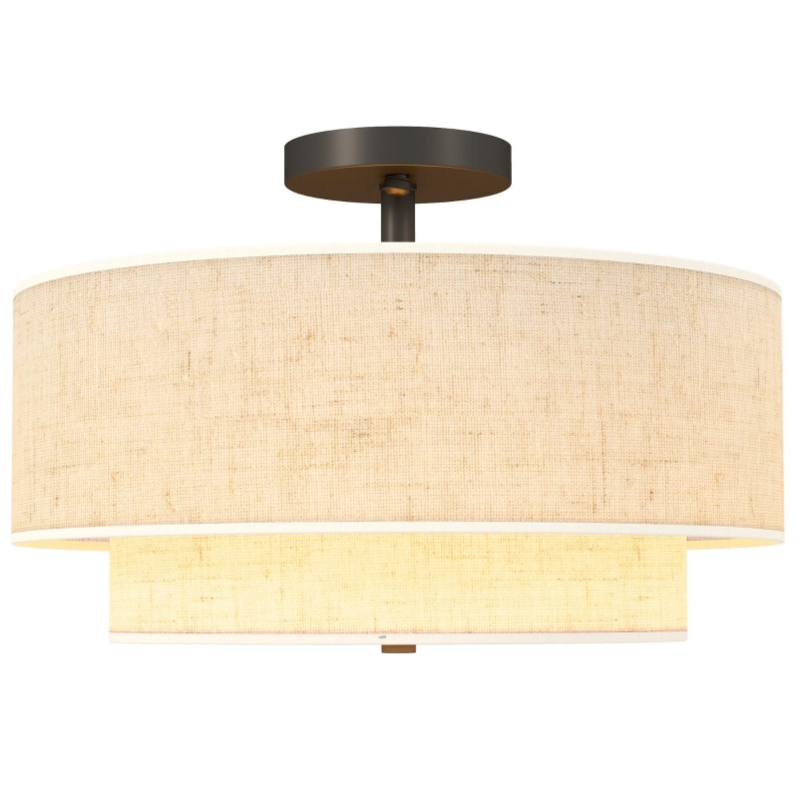 Blossom LED Deckenleuchte Deckenlampe E14 mit Leinen Lampenschirm Ø40 cm 3-flammig, für Wohnzimmer Schlafzimmer Flur, modern