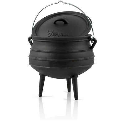 BBQ-Toro Grilltopf Potjie #4, für 14 - 20 Personen, 12 Liter, Gusseisen Kochtopf, Gusseisen