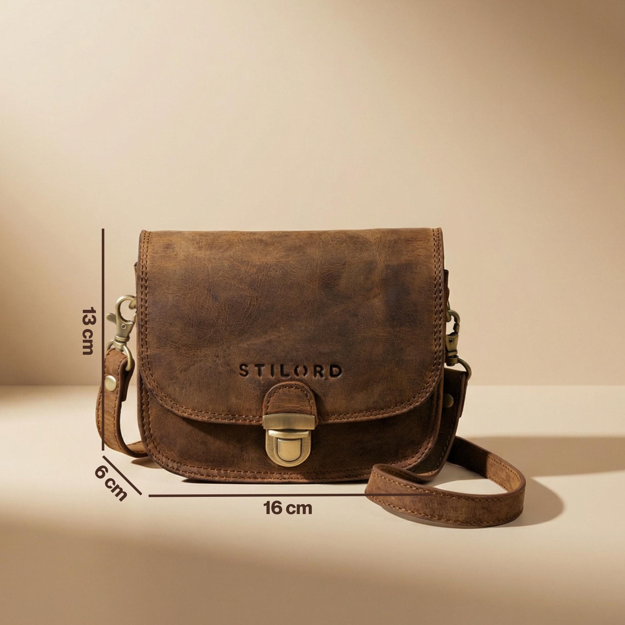 STILORD Handtasche "Maribel" Mini Umhängetasche Damen Leder mit Abnehmbaren Gurt – Bild 3 von 5