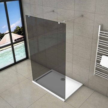duschspa Duschwand 10mm Duschwand schwarze Duschtrennwand Glaswand Walk in Dusche, Einscheibensicherheitsglas, (Set), Glas