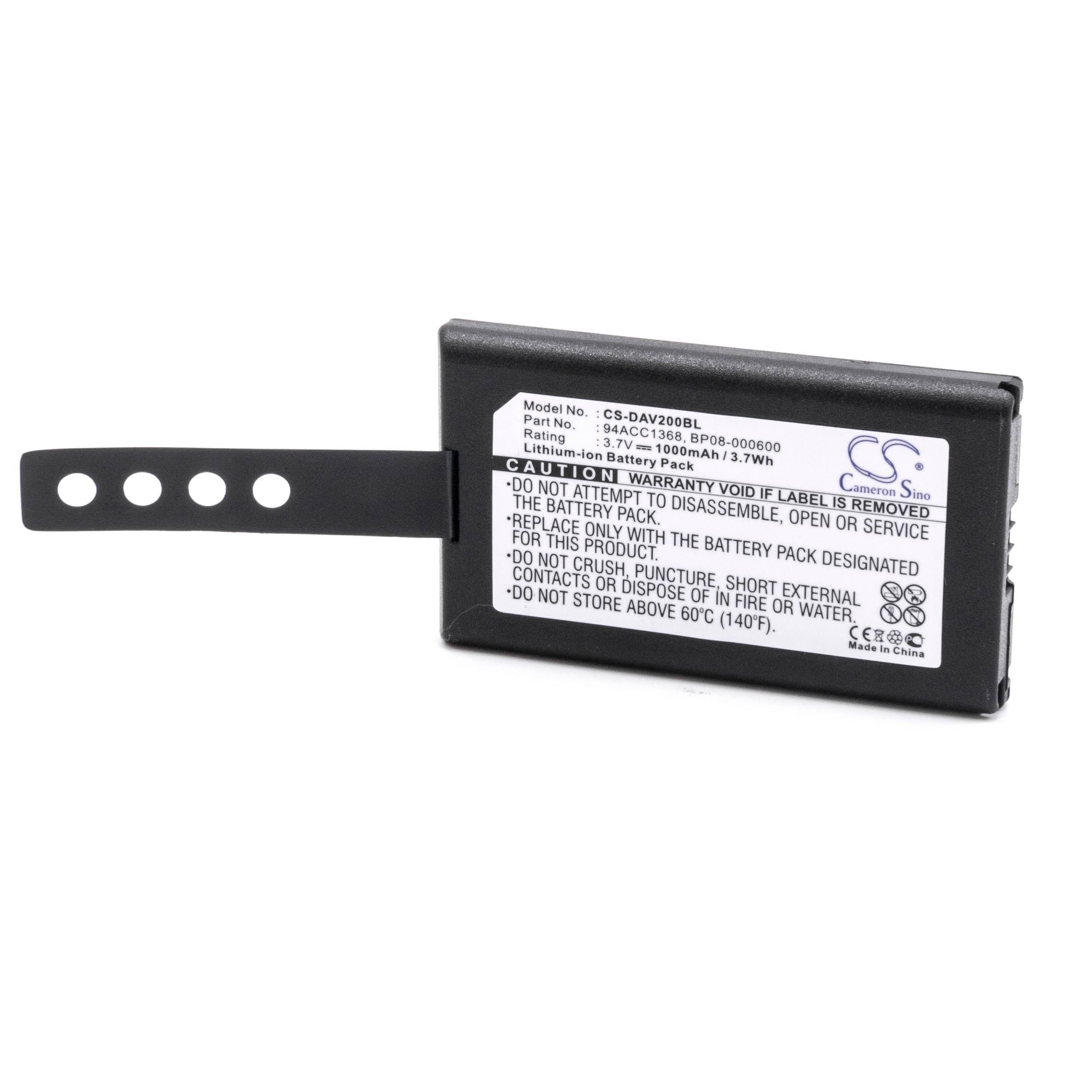 vhbw Ersatz für Wasp 63380892051 für Akku Li-Ion 1000 mAh (3,7 V)