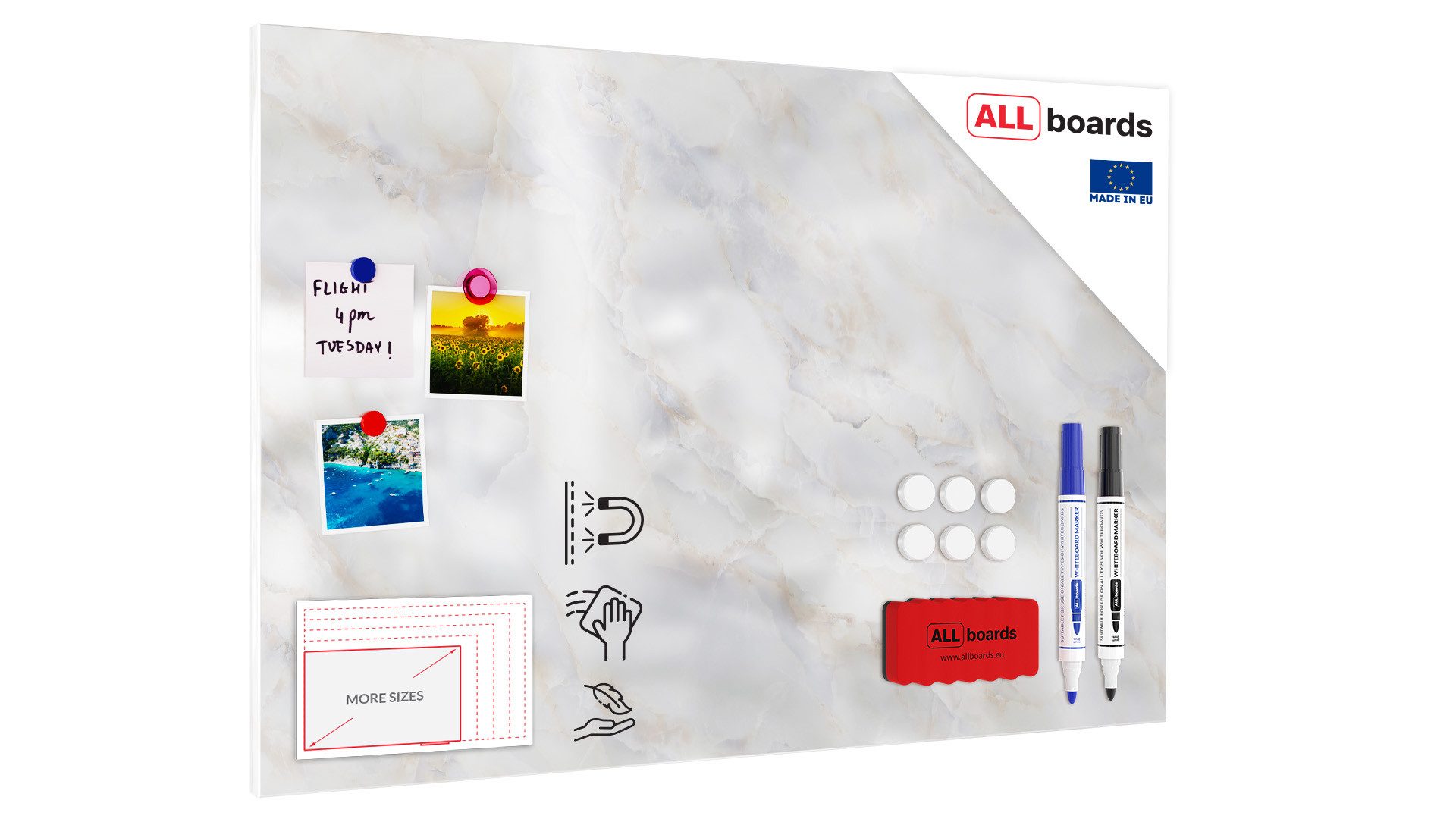 ALLboards Magnettafel Metallische Magnettafel, MetalBoard, MARMOR