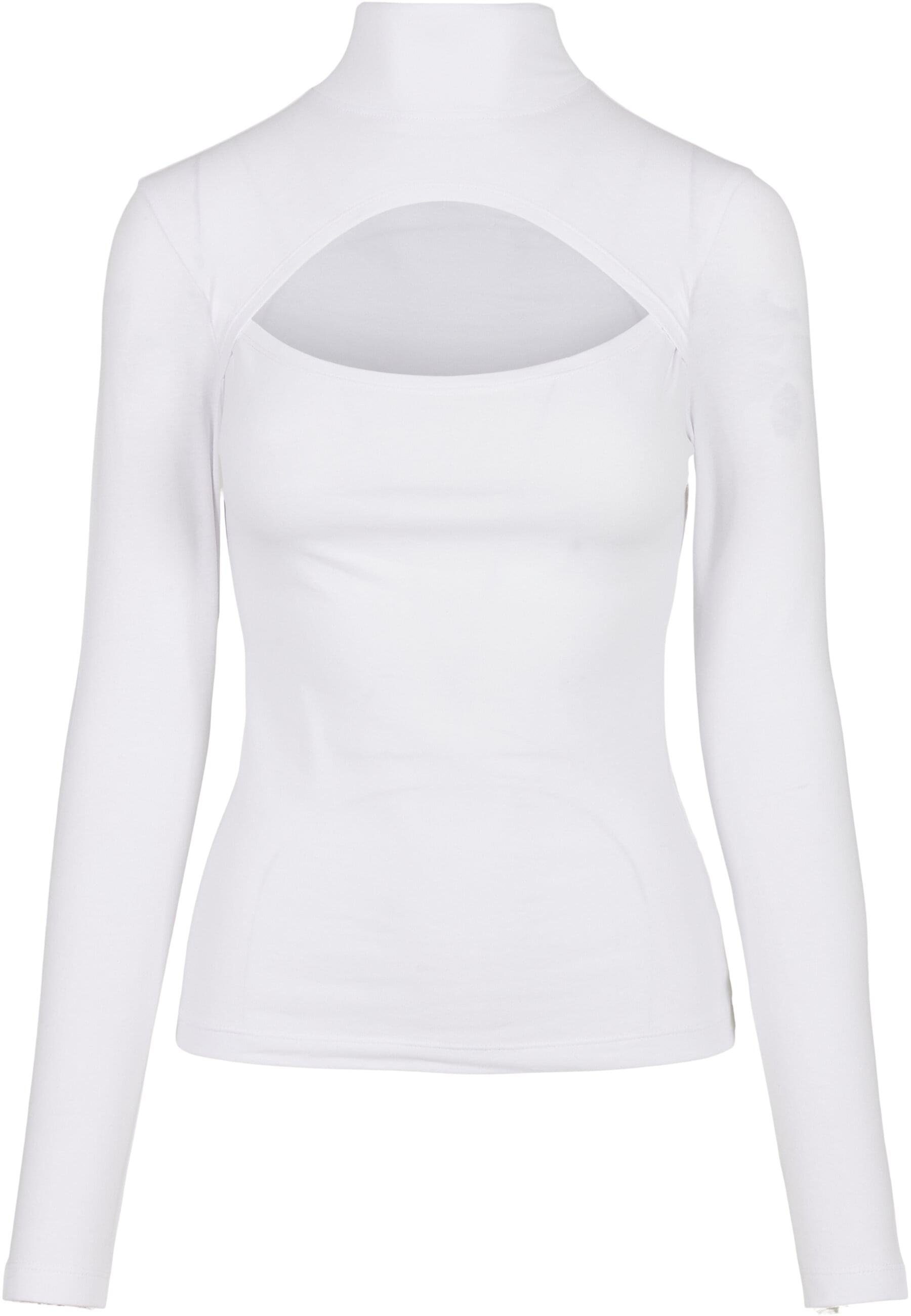 CLASSICS Ladies (1-tlg) Langarmshirt Turtleneck white URBAN Damen Longsleeve Cut-Out