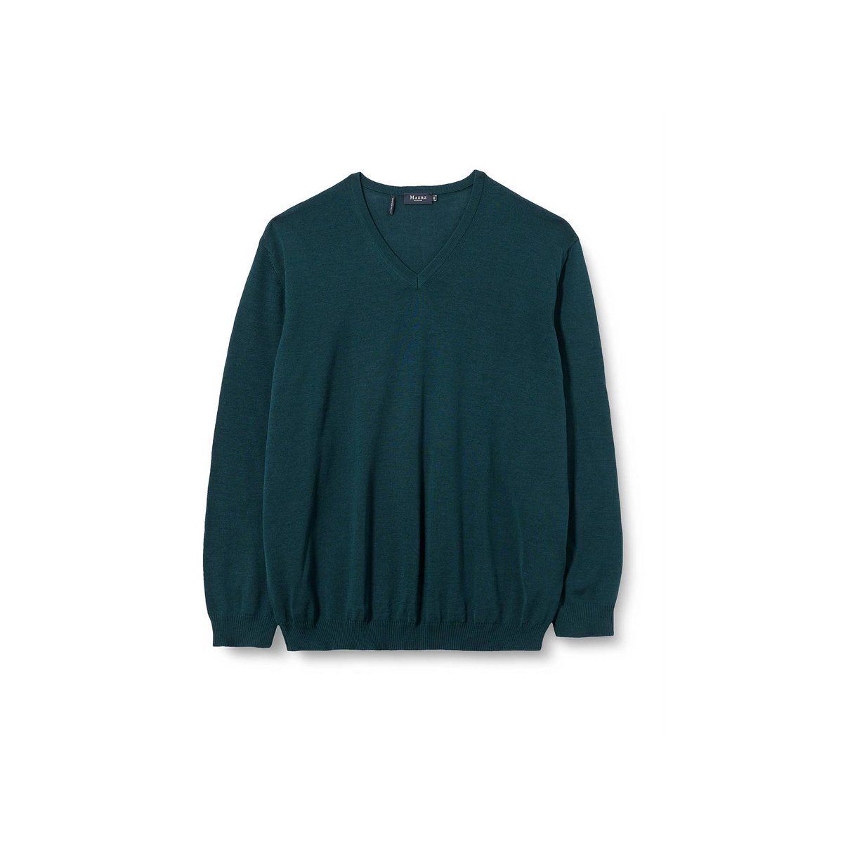 MAERZ Muenchen Strickpullover uni (1-tlg) Bottle Green