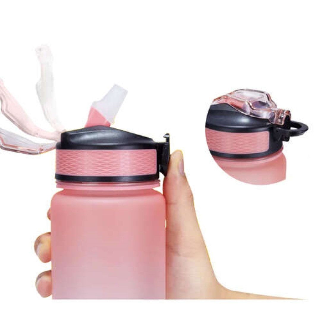 Trizand Trinkflasche Motivierende Sport Wasserflasche 1L - BPA-frei mit Silikonverschluss, praktischen Stunden-Skala für die tägliche Wasseraufnahme