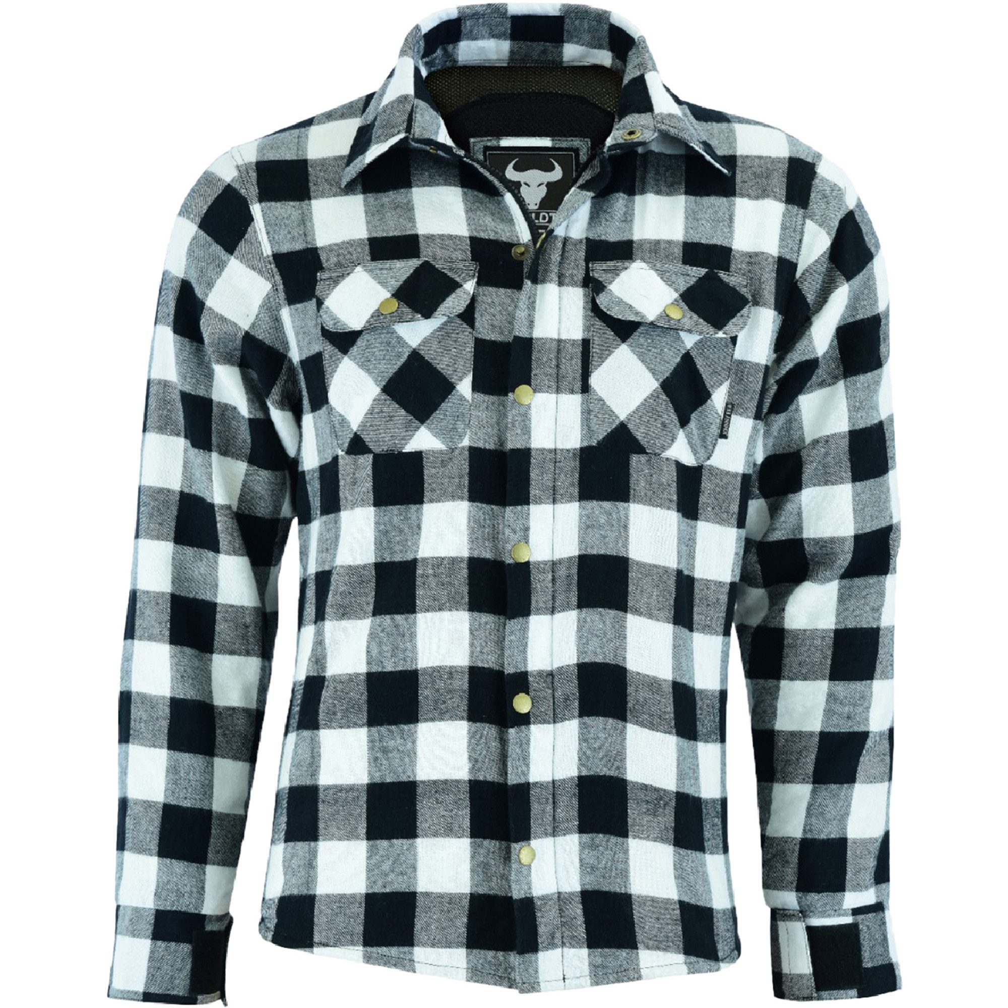 BULLDT Motorradjacke BLD1201 (mit 4 CE-Protektoren) BULLDT Herren Motorradhemd Holzfäller-Look Hemd