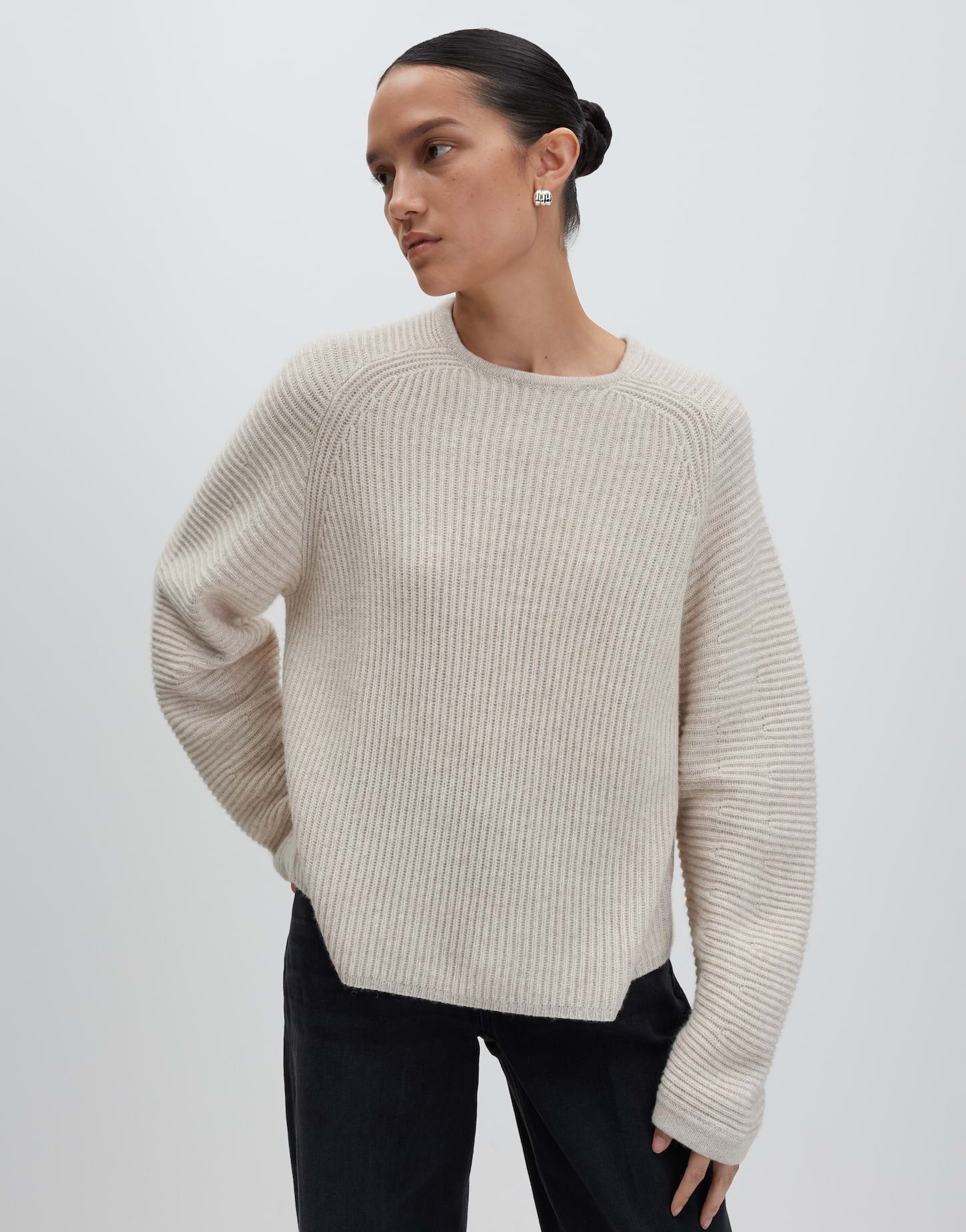 someday Strickpullover TUDY Loose Strickpullover im Rippstrickmuster weite Passform, weicher Griff