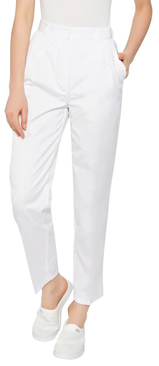 Ismont Arbeitsbundhose Damenhose / 01 M010-10 Weiß