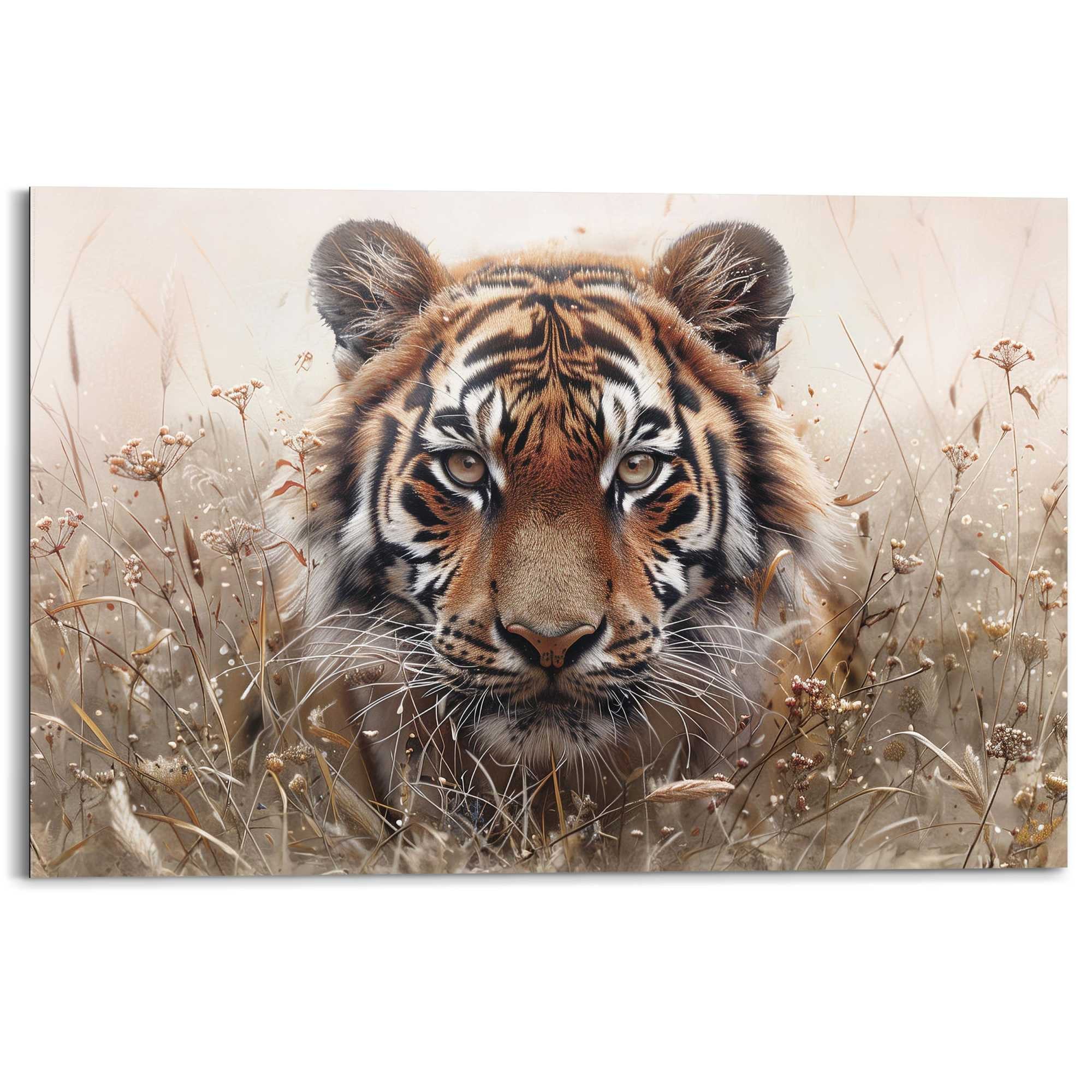 Reinders! Deco-Panel Tiger auf der Jagd, Wohnzimmer - Braun - MDF - Tiere - 90x60 cm