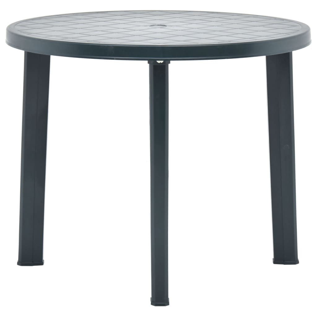 furnicato Gartentisch Kunststoff Grün 89 x 72 cm (1-St), Witterungsbeständiger Outdoor-Tisch, pflegeleicht und montiert