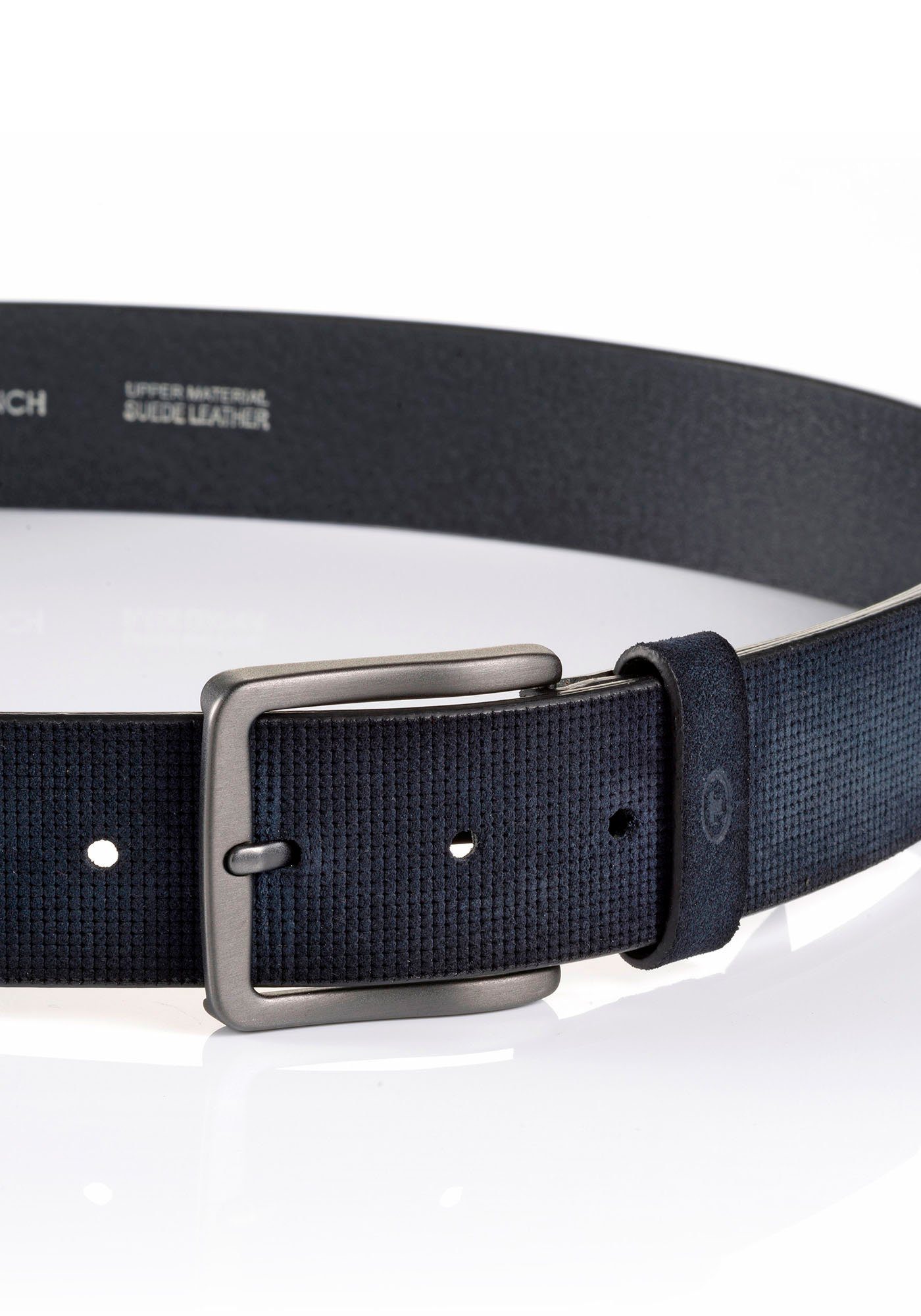 TOM TAILOR Ledergürtel TTBART 4 cm breiter Herrengürtel, Velourslederoptik, günstig online kaufen