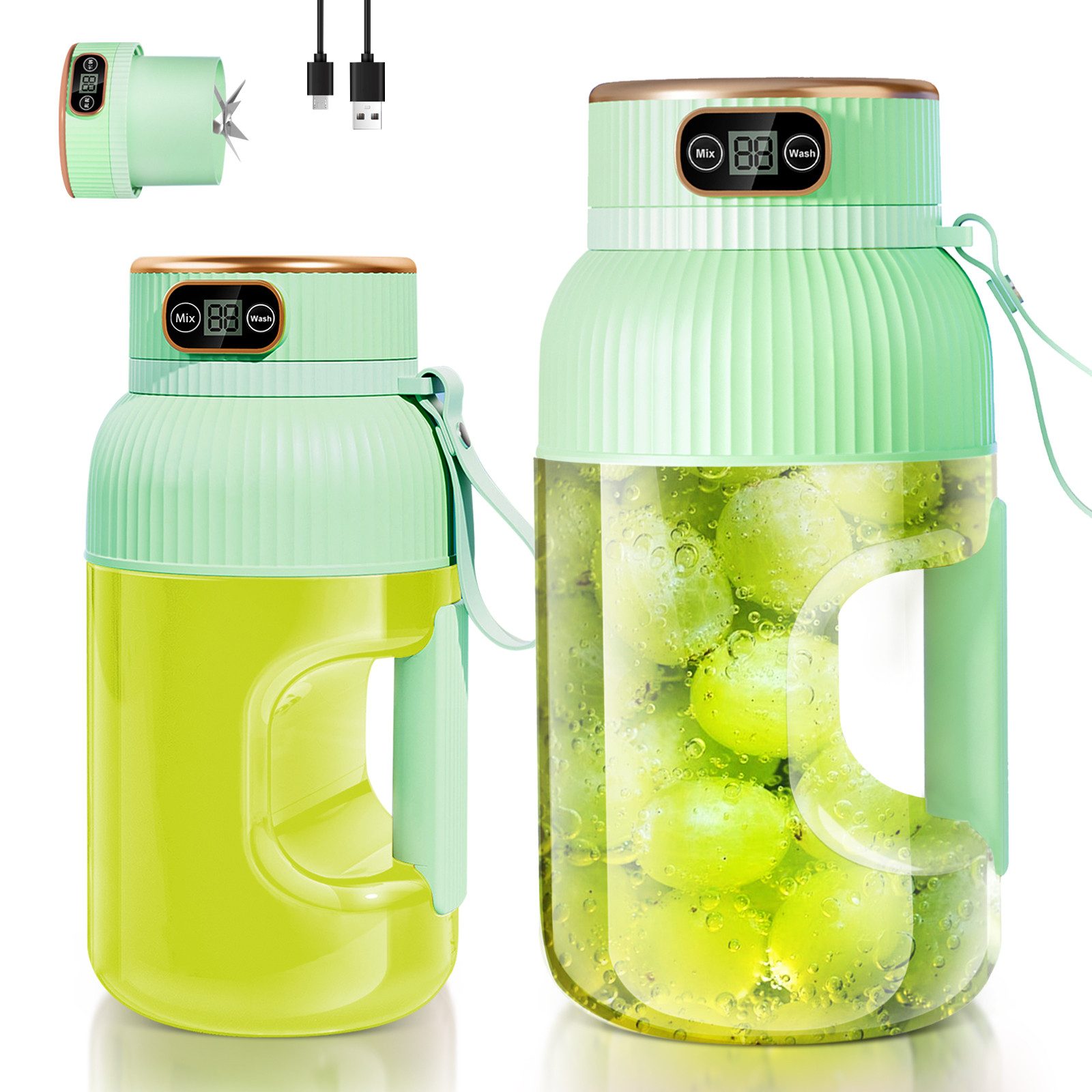 Fine Life Pro Standmixer Tragbarer Saftpresse, 1200 ml großer Fassungsvermögen, 78 W, Mini-Mixer, geeignet für die Küche, im Freien und im Fitnessstudio