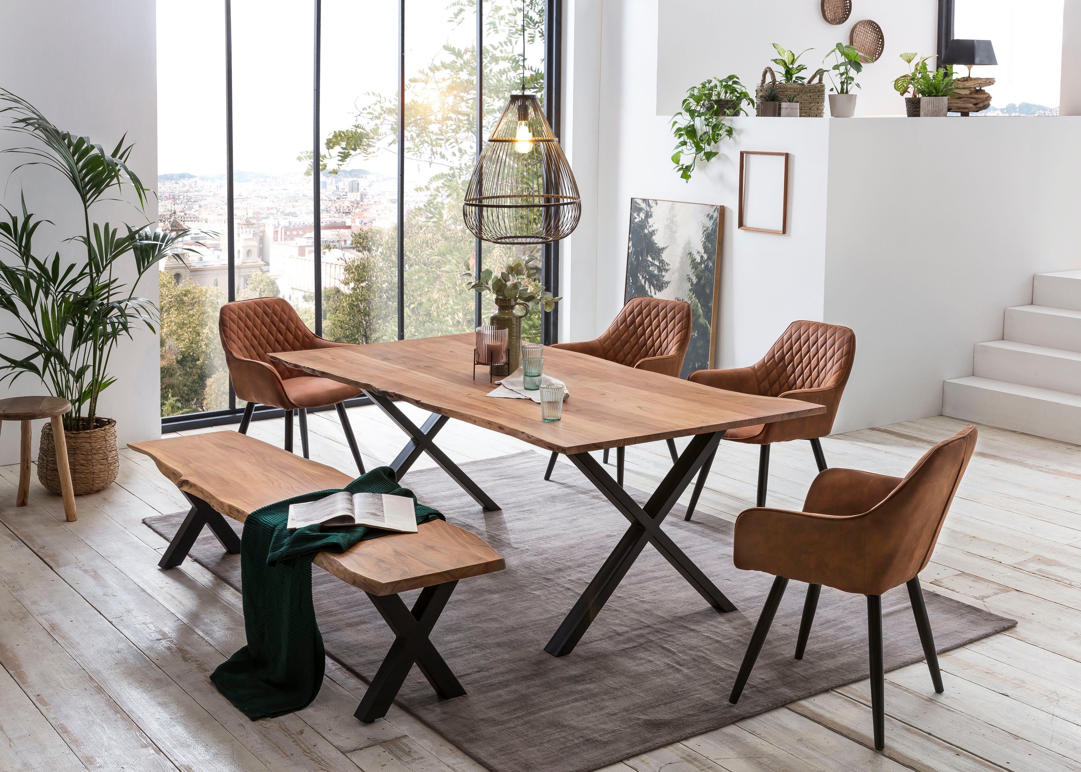 Home affaire Esstisch Soho, mit echter Baumkante