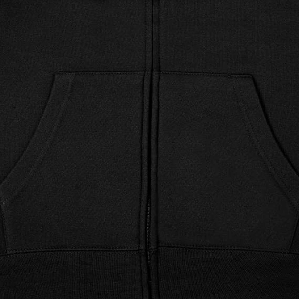 Stehkragen mit Seitentaschen und Sweatjacke Stehkragen Zipperjacke (1-tlg) NatureMark Schwarz Strickjacke mit Sweat-Jacke