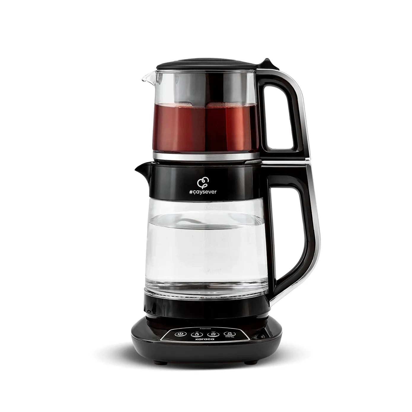 Karaca Wasser-/Teekocher Karaca Caysever Sprechender Teezubereiter Chrom, 2200 W