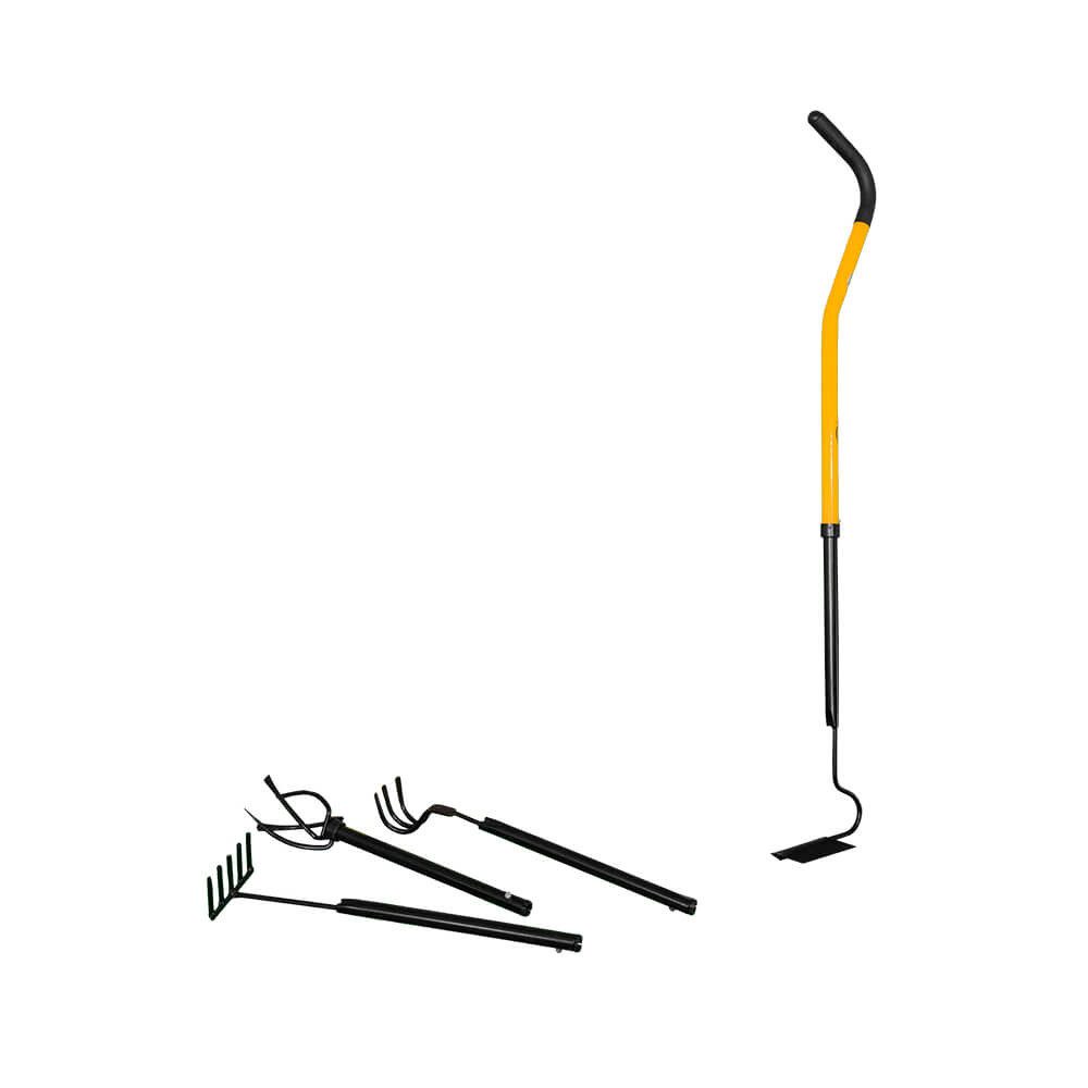 Tornadica Gartenpflege-Set MINI-4 Gartenwerkzeug für Gemüsegarten Gewächshaus, Kultivator Vertikutierer Gartenkralle Blumenrechen Gartenhacke