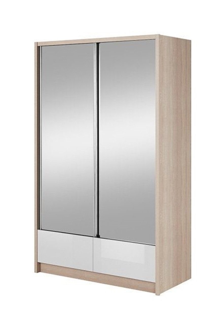 JVmoebel Kleiderschrank Moderner Aufbewahrungsschrank mit mehreren Fächern in Holzoptik (Kleiderschrank Aria II 130) Made in Europa