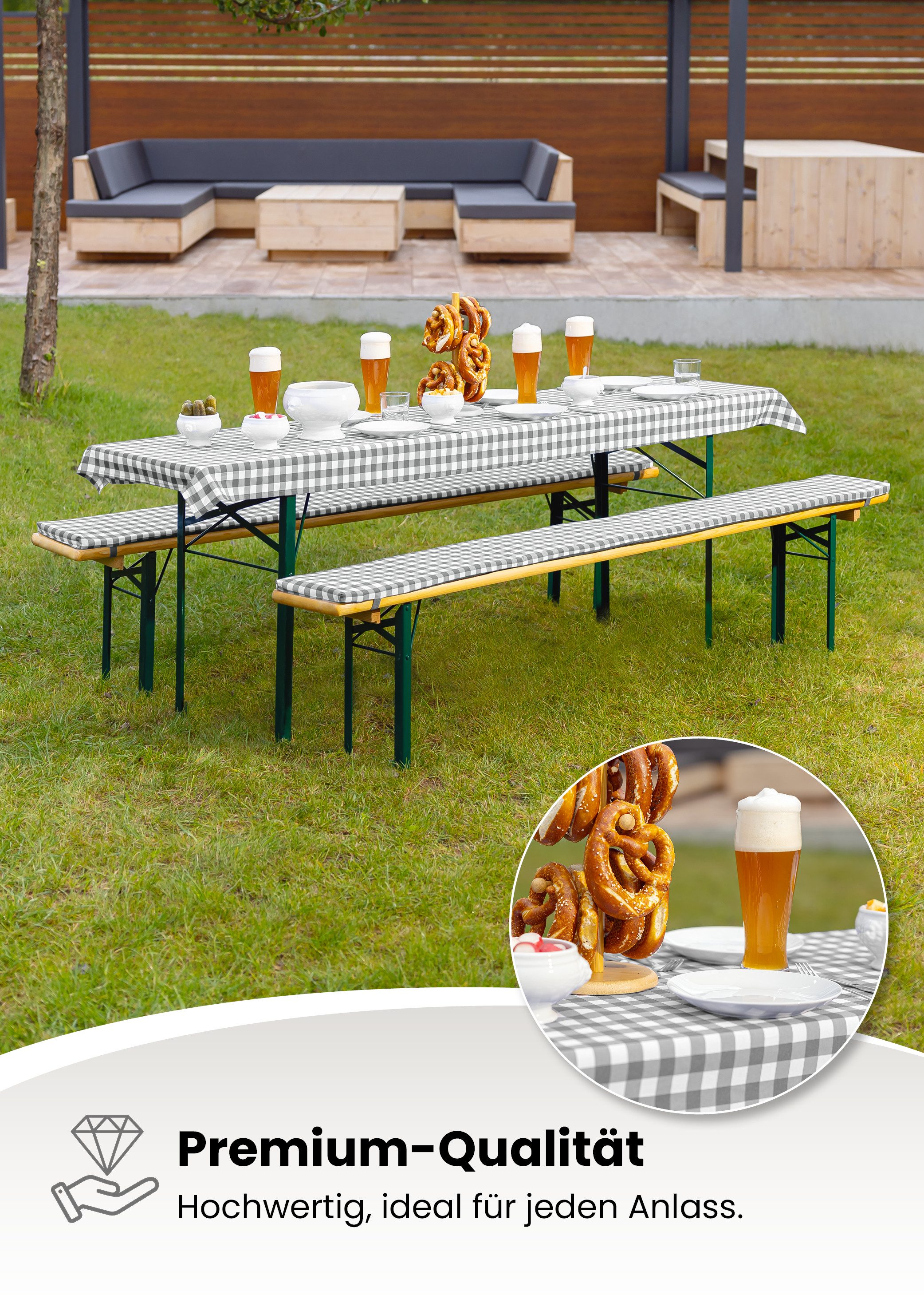 Gräfenstayn Bankauflage Gräfenstayn Bierbankauflagen-Set Annabelle mit Tisc günstig online kaufen
