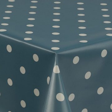 laro Tischdecke Wachstuch-Tischdecken Abwaschbar Türkisblau Punkte rechteckig