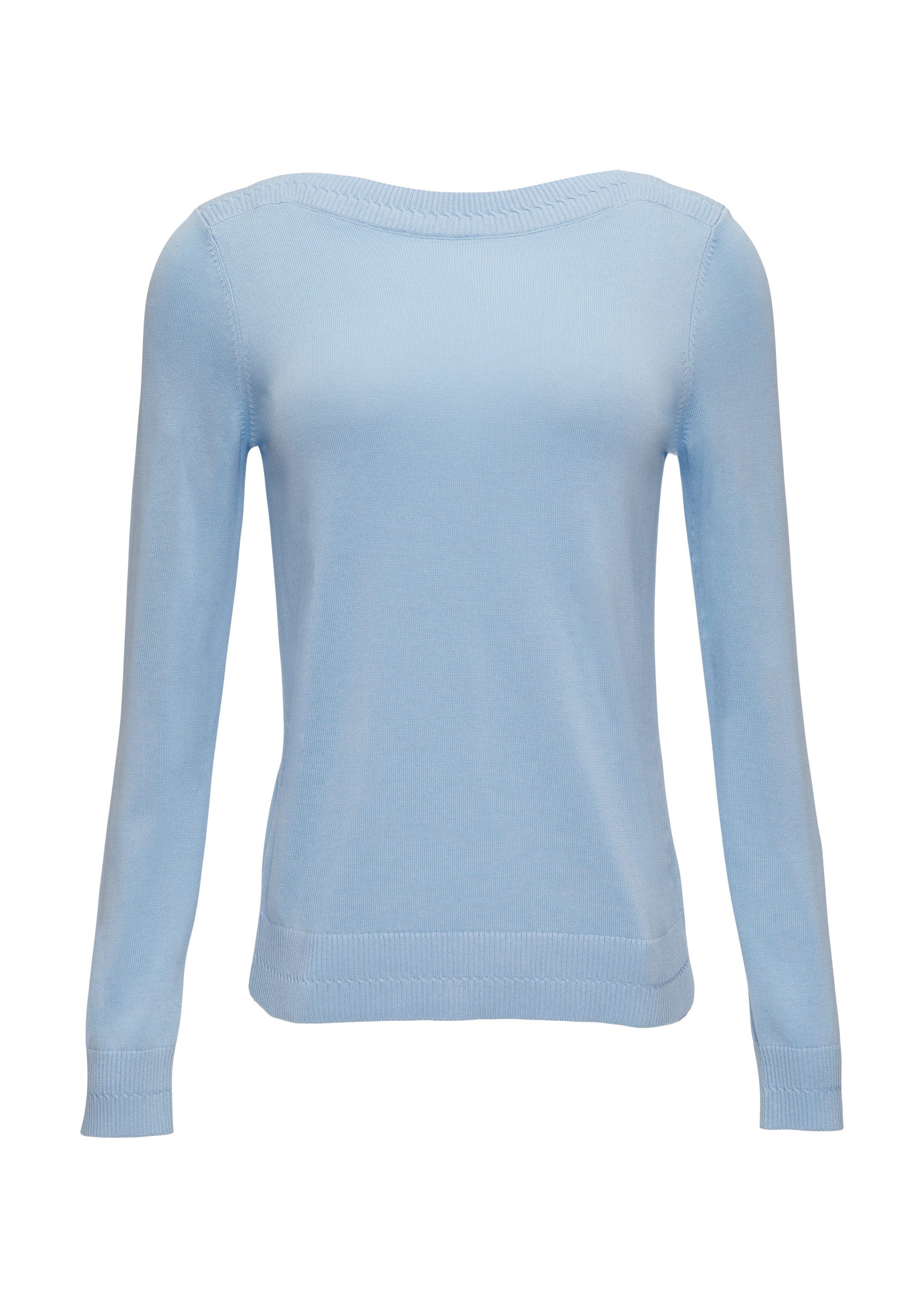 s.Oliver Longpullover Strickpullover Strickpullover mit U-Boot-Ausschnitt günstig online kaufen