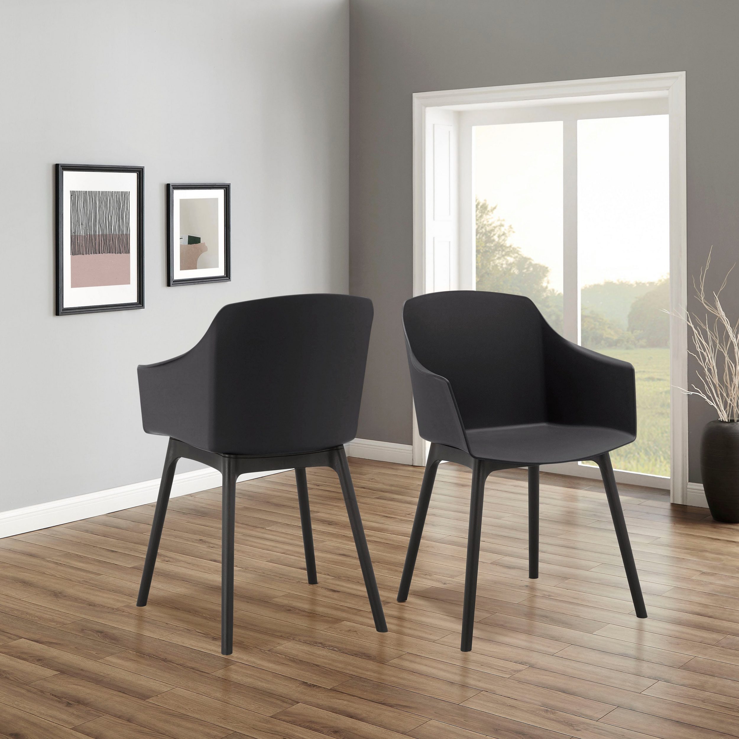loft24 Esszimmerstuhl Nolia (Set, 2 St), Armlehnstuhl aus Kunststoff, Stuhl, Küchenstuhl, modern