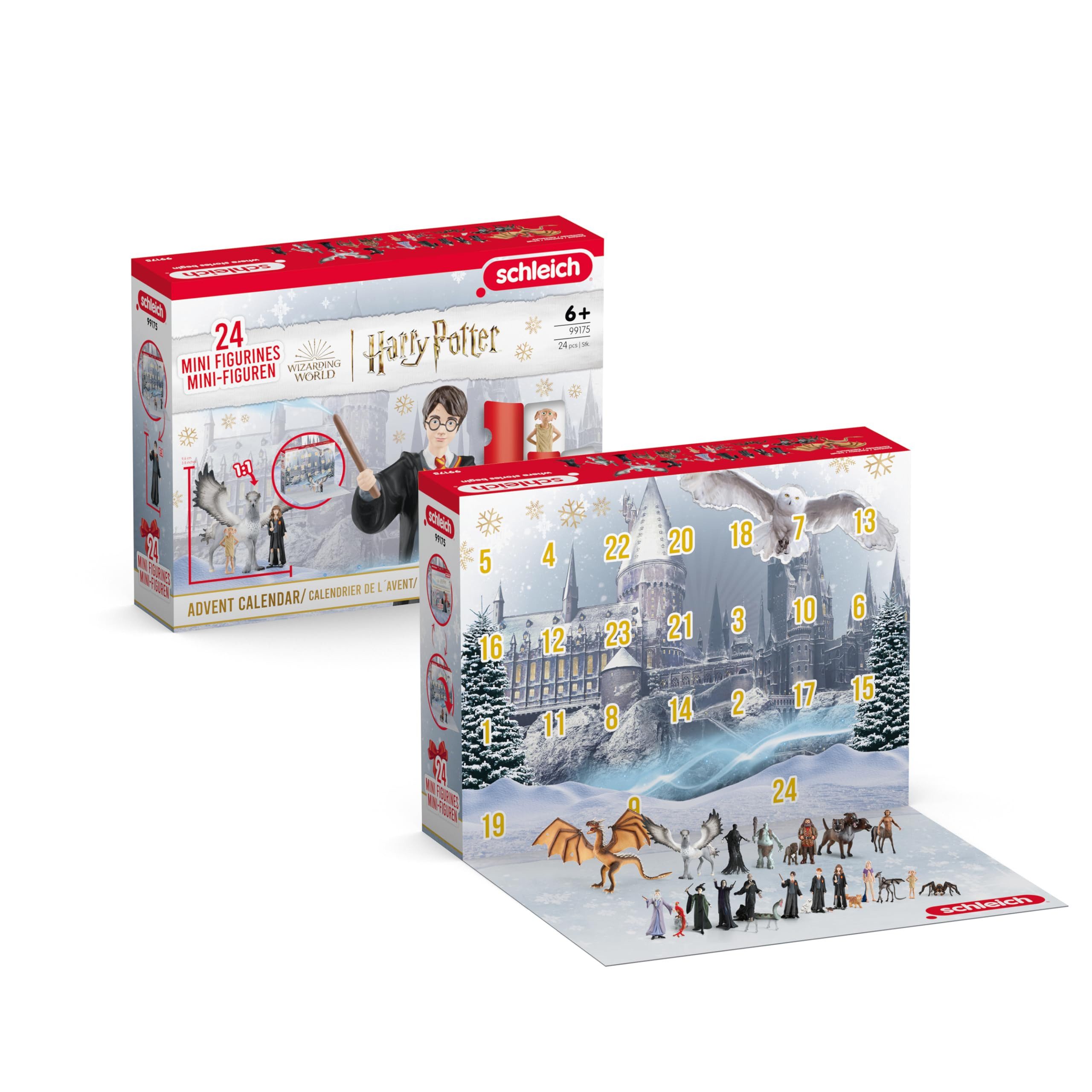 Schleich® Tierfigur Wizarding World Adventskalender 2024 99175, handbemaltes Schleich Spielset mit 24 Teilen