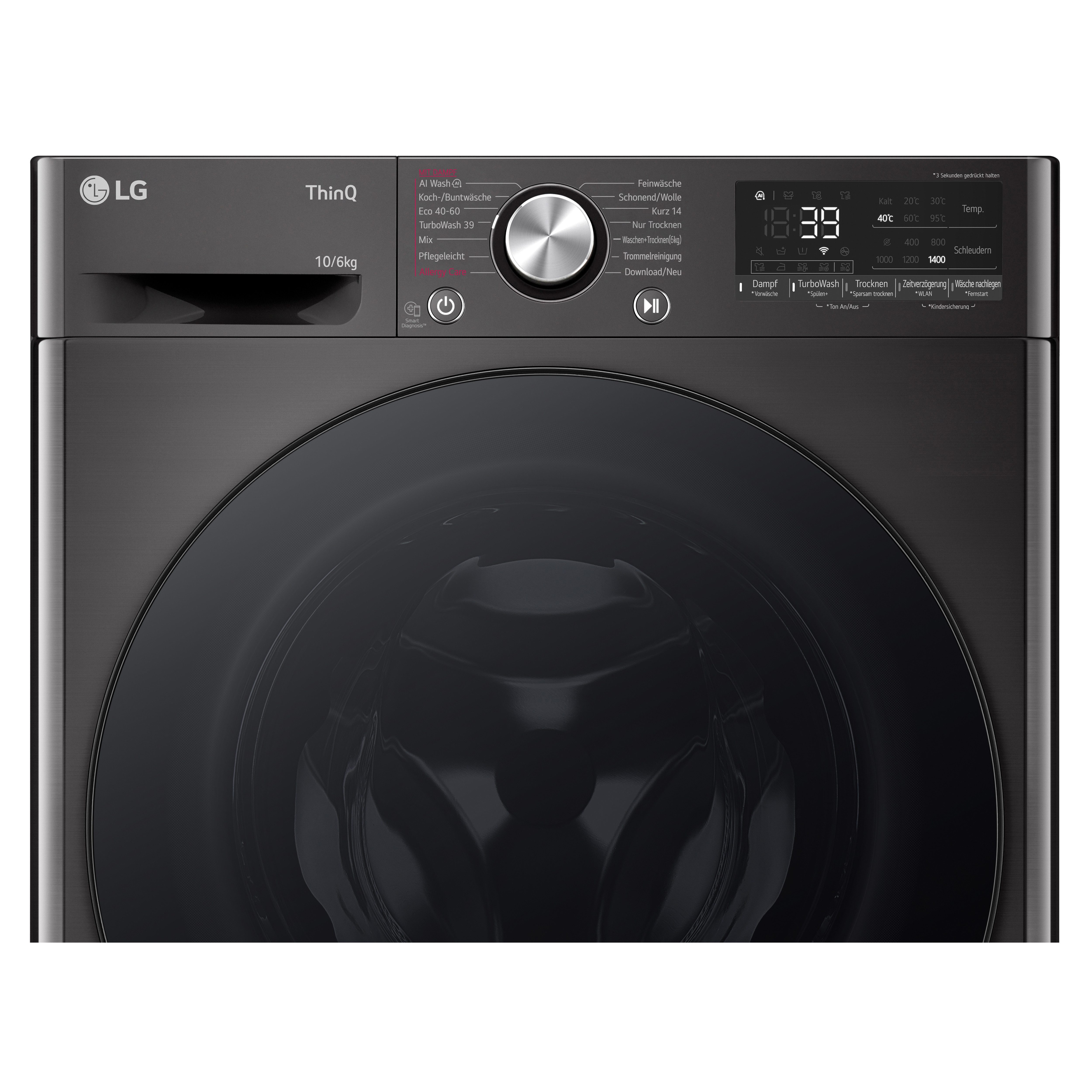 LG Waschtrockner Serie 7 W4WR70X6YB, 10 kg, 6 kg, 1400 U/min, AI DD®: intelligente Erkennung der Fasern für 18 % mehr Gewebeschutz – Bild 5 von 5