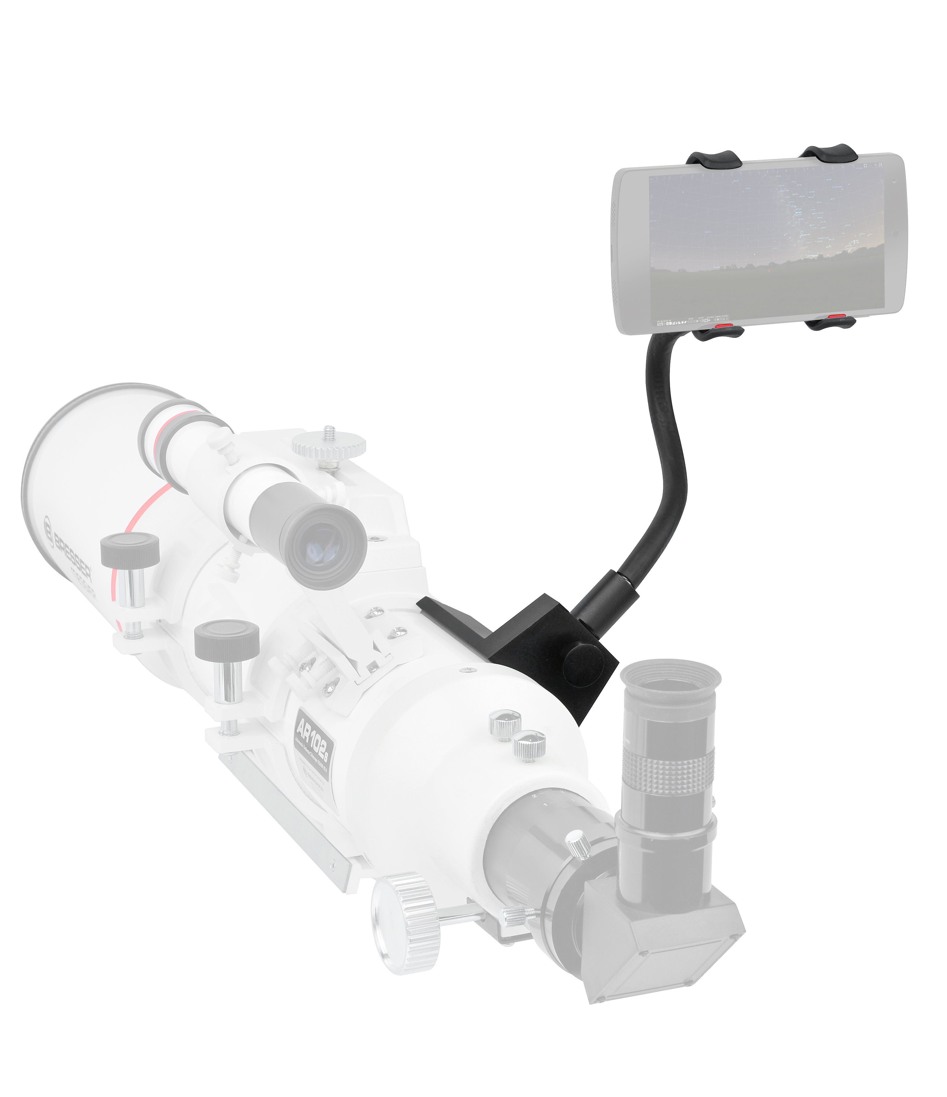 BRESSER Smartphone-Halter für Fernglas/Teleskop Objektiv-Adapter