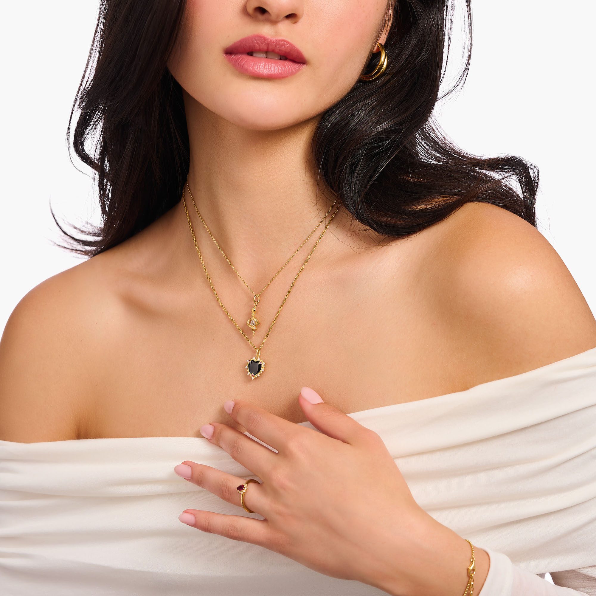 THOMAS SABO Kette mit Anhänger Heart Romance, mit Zirkonia (synth), Saphir (synth)