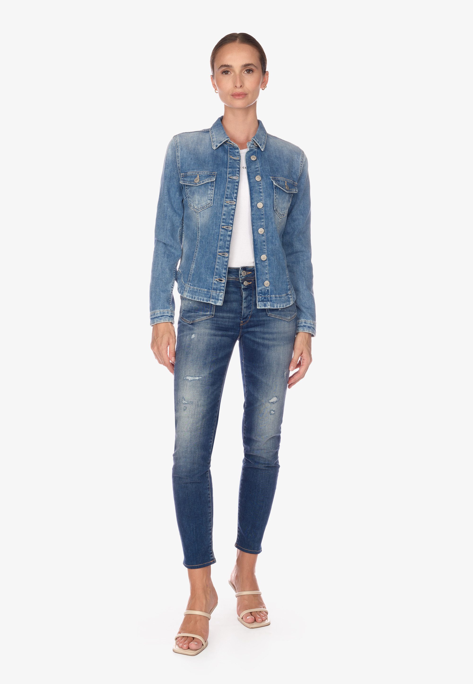 Le Temps Des Cerises Jeansjacke Jeansjacke mit stylischen Brusttaschen