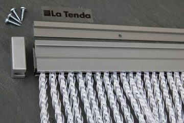 La Tenda Insektenschutz-Vorhang La Tenda CORTONA 2 XL Streifenvorhang weiß, 120 x 230 cm, PVC - Länge und Breite individuell kürzbar