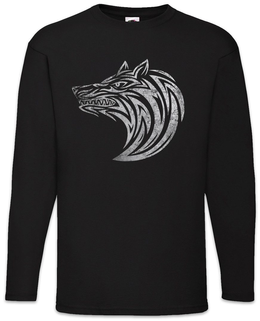 Langarmshirt Tribal Wolf I Langarm T-Shirt Kunst Art Kelten Tattoo Knoten Keltisch