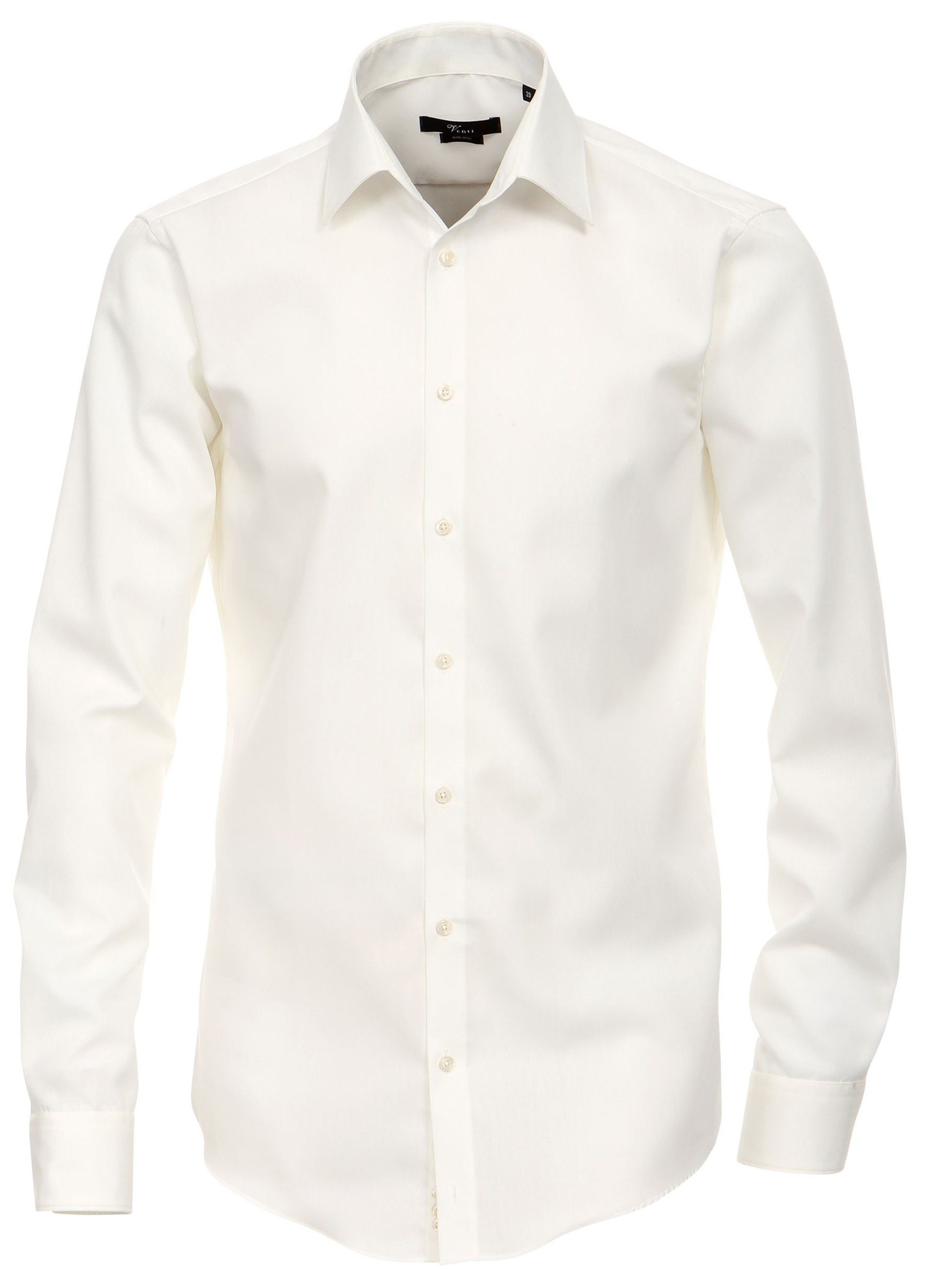 VENTI Langarmhemd Herren Hemd extra langer Arm 69cm Businesshemd uni modern fit Kentkragen, creme HL85, 41